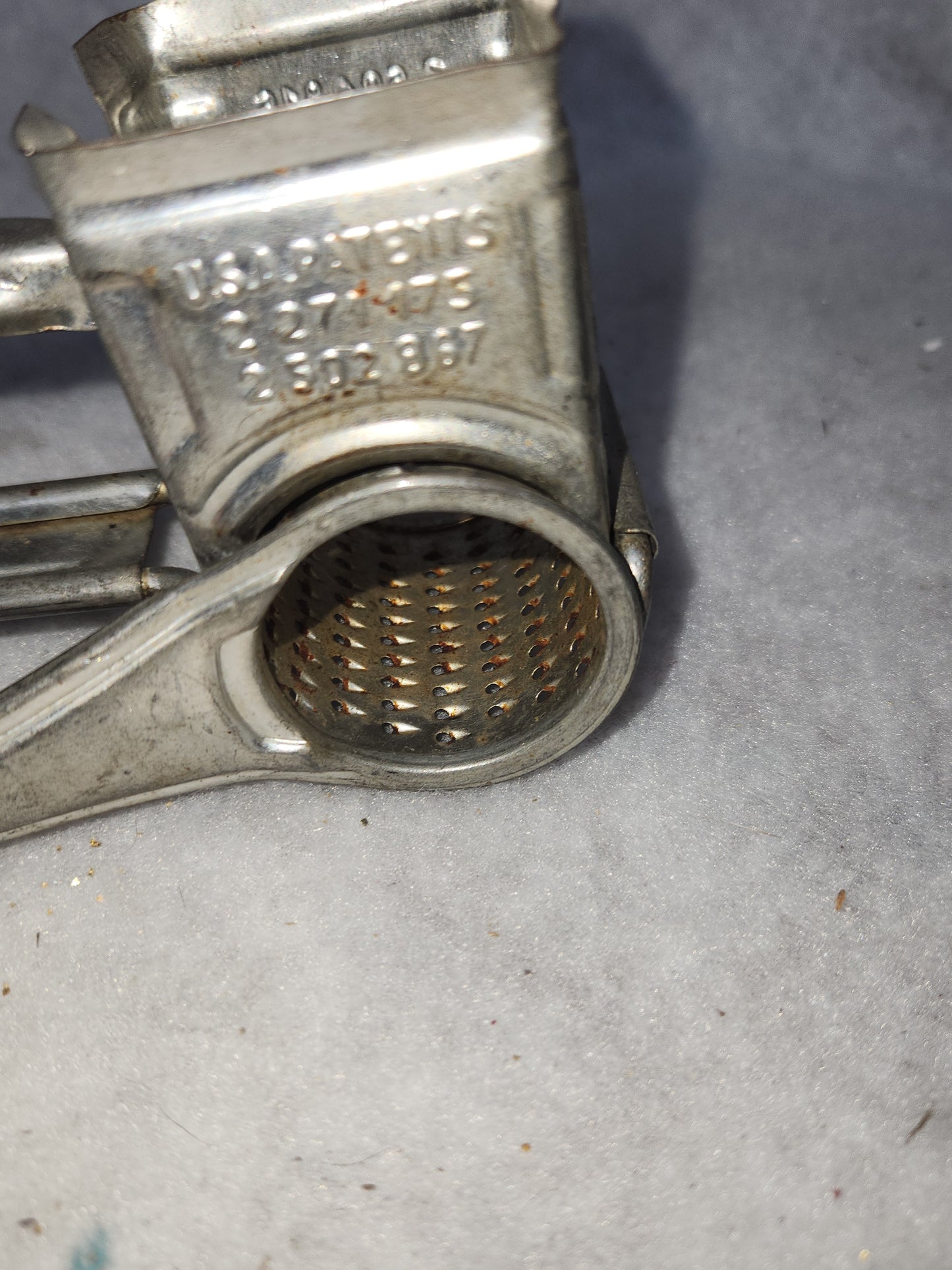 Vintage Mouli Cheese Grater Grinder With Wood small amount of Red Handle Made in France kit61