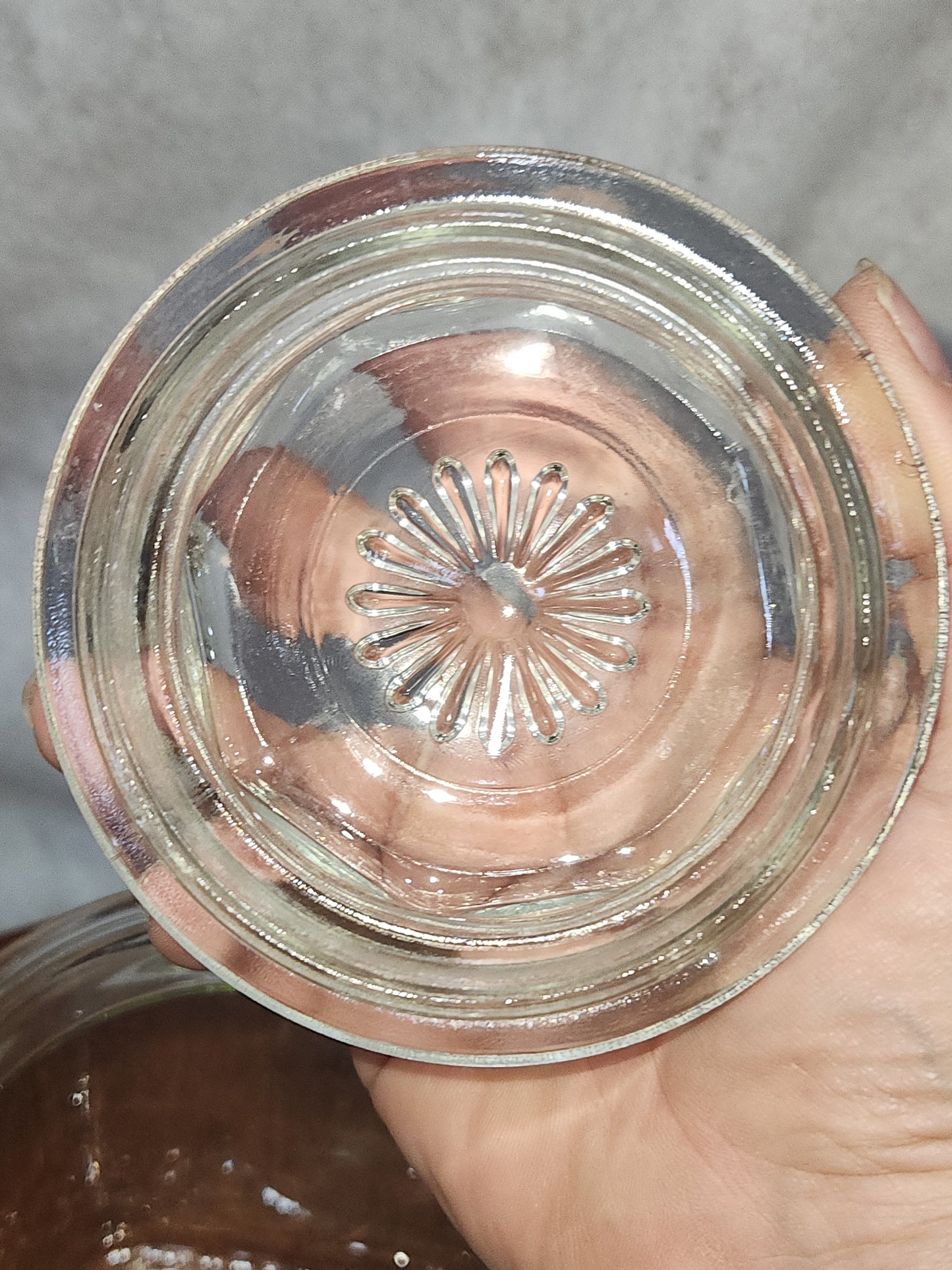 Vintage Clear Heavy Square Glass Canister Jar with Lid gl951