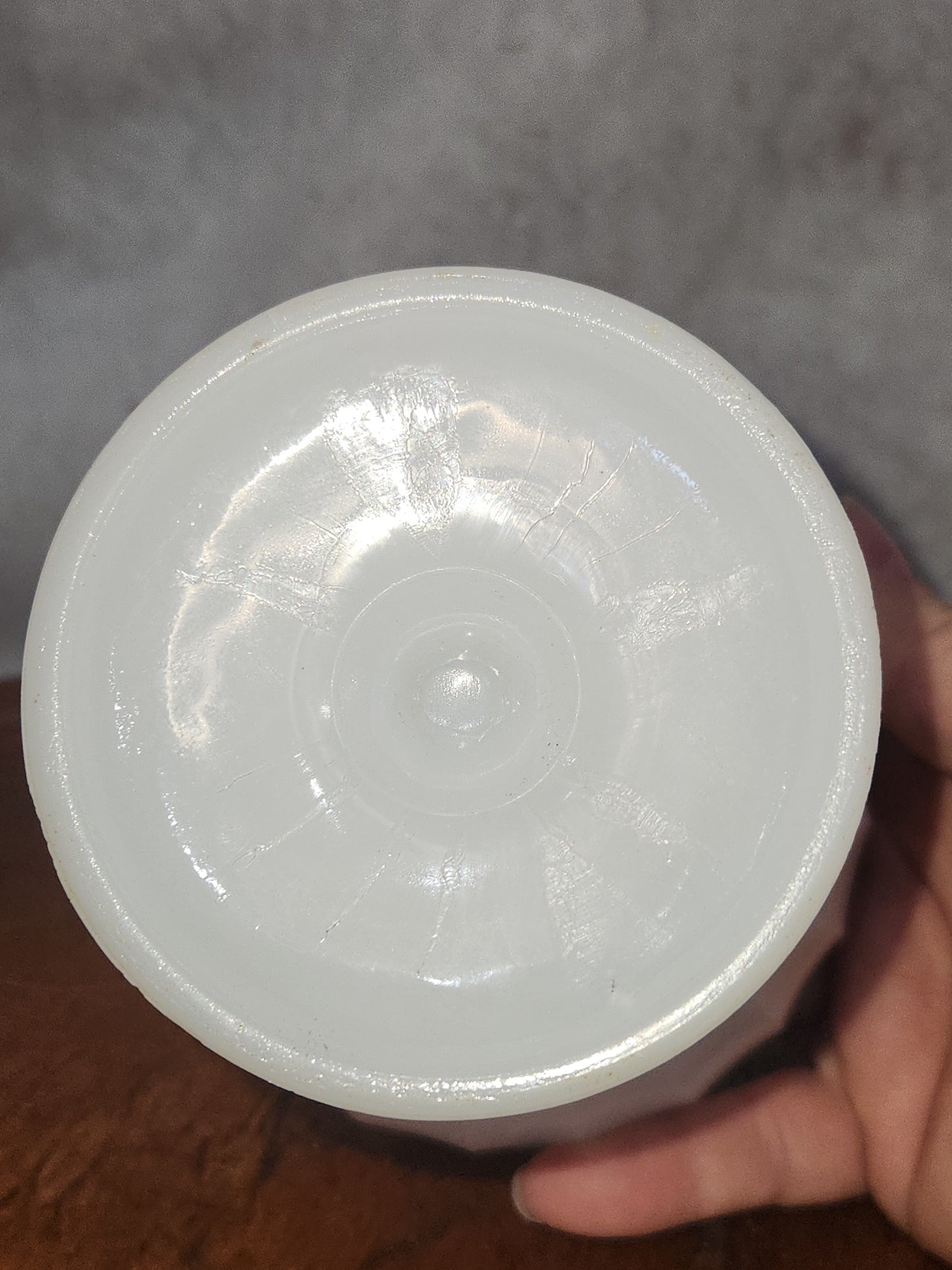 Vintage Milk Glass Ribbed, flutted Scalloped edge compote dish on pedestal candy planter dessert mg56