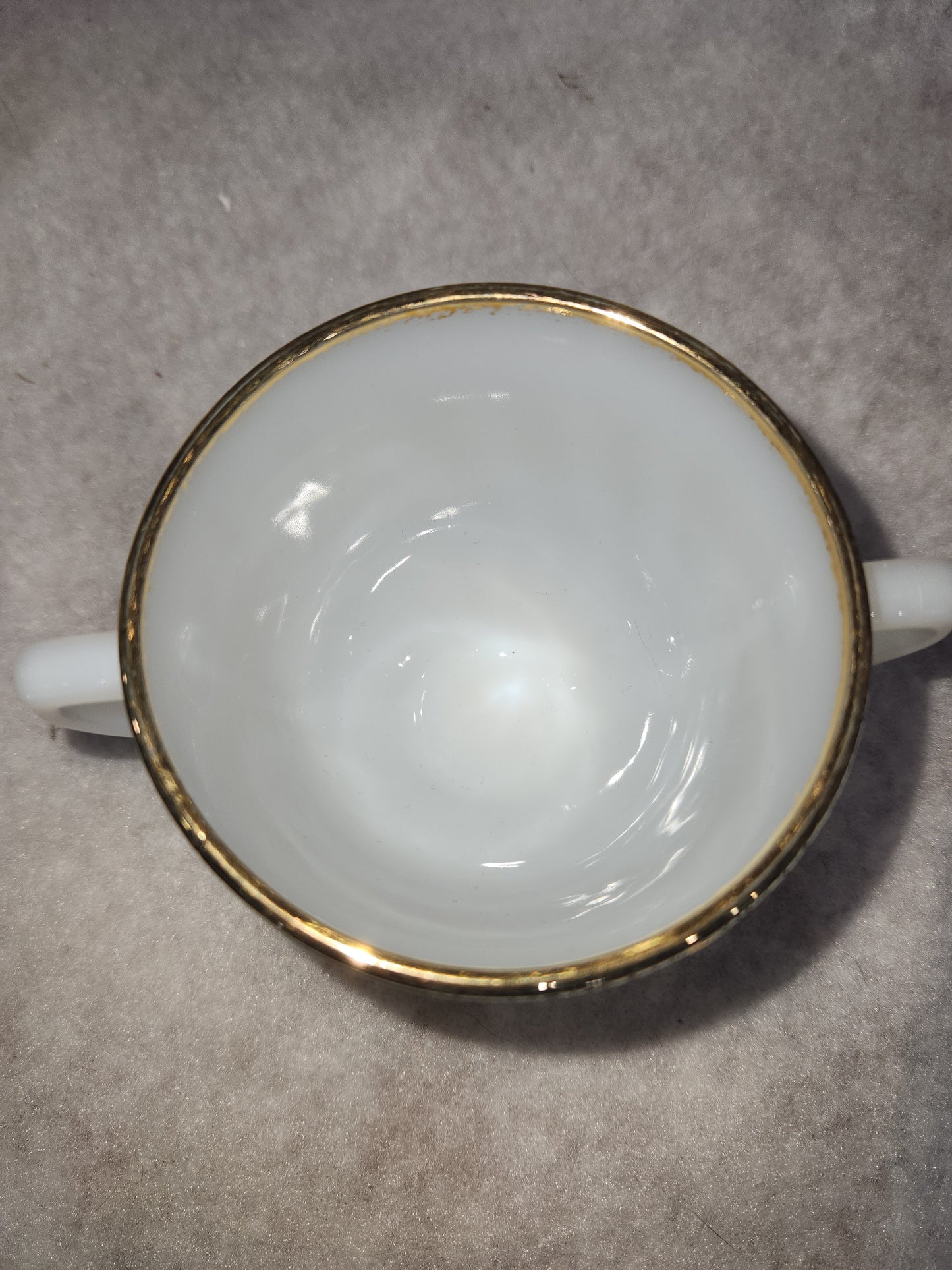 Vintage Fire King White Milk Glass Ribbed Swirl Tea Cup Oven Ware sugar bowl fk6