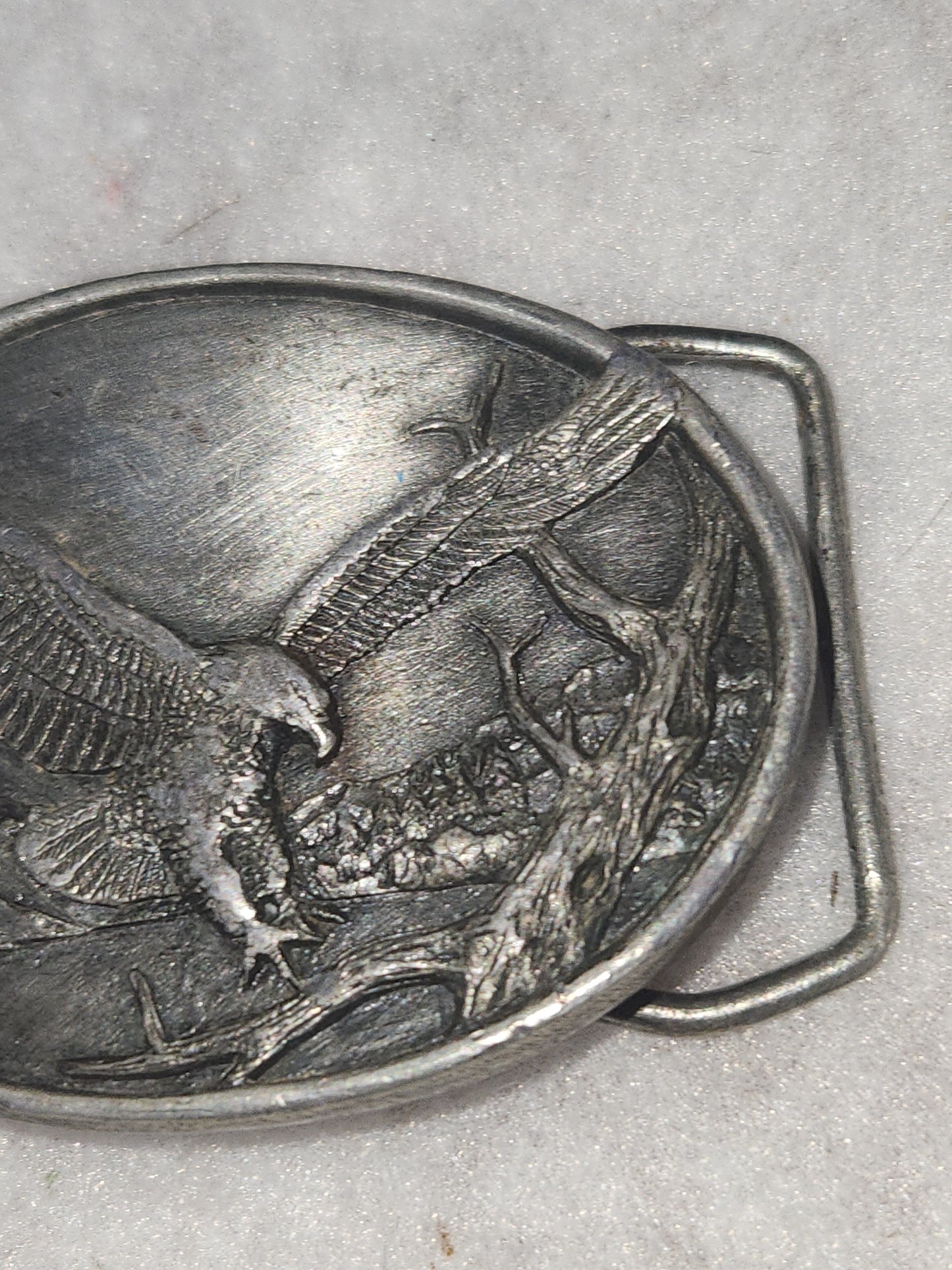 Vintage Siskiyou Pewter Belt Buckle A-15 Eagle American Patriotic 1983 bb6