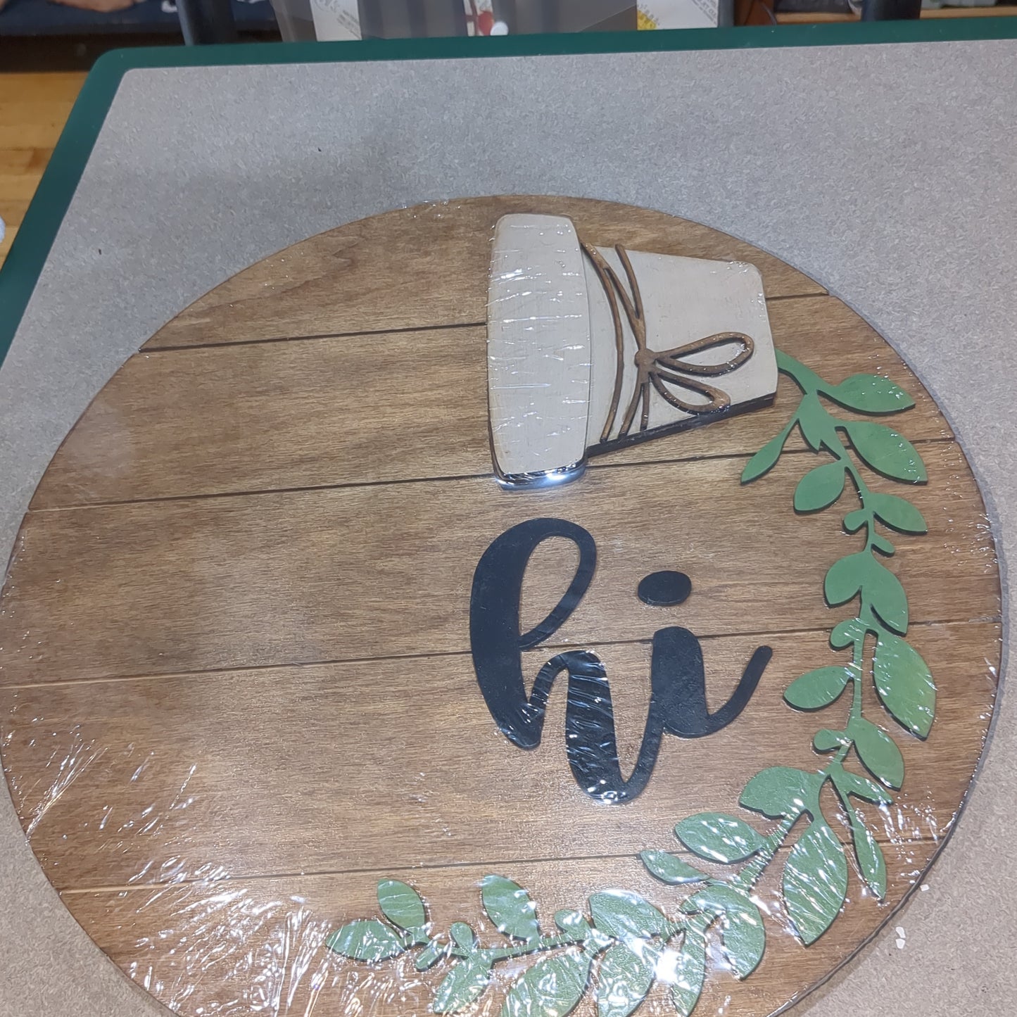 Stained, Pot spilling contents interchangeable door sign