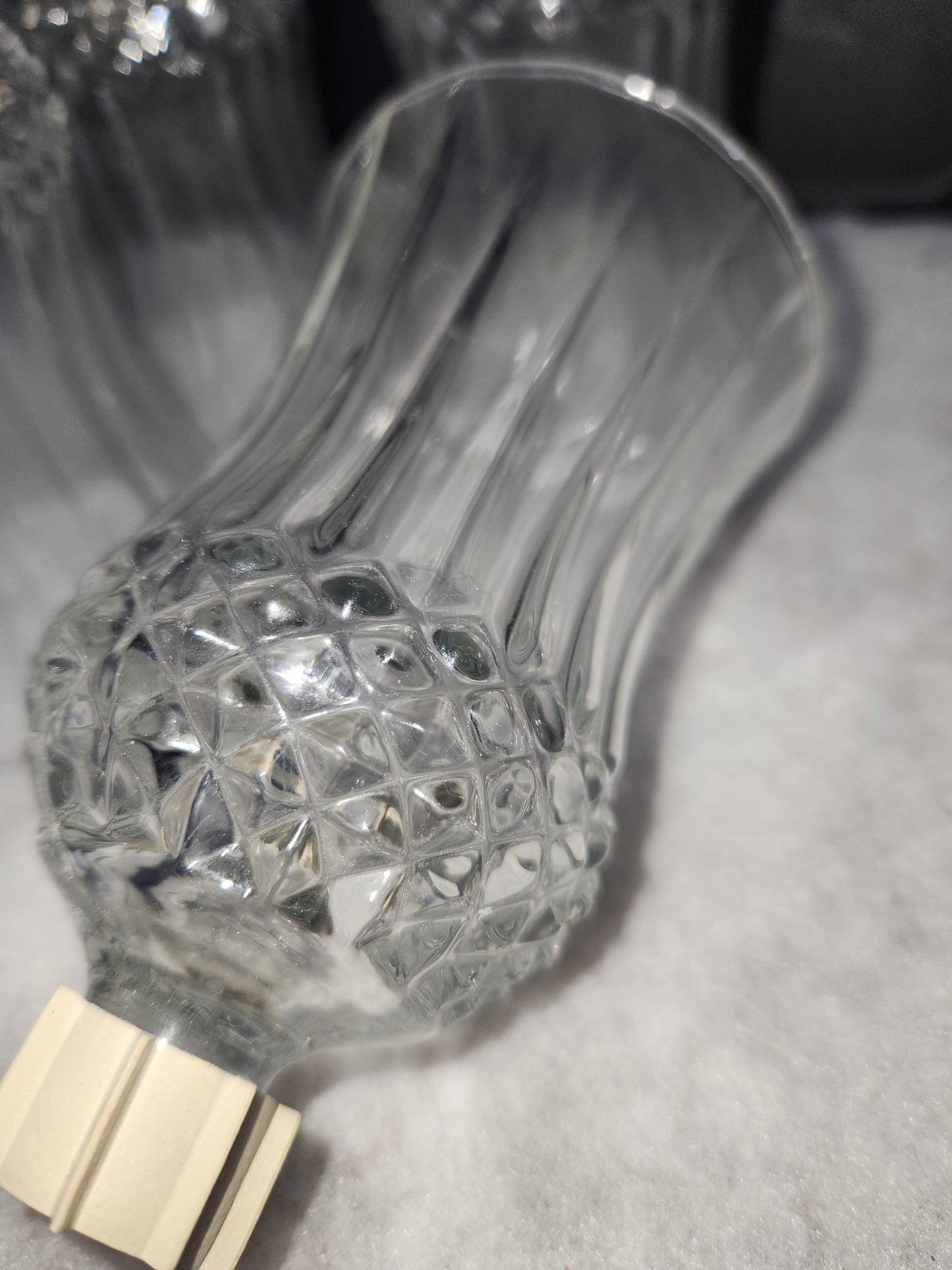 Vintage Home Interiors Diamond Crystal Glass Votive Cup Candle Holder Set of 4