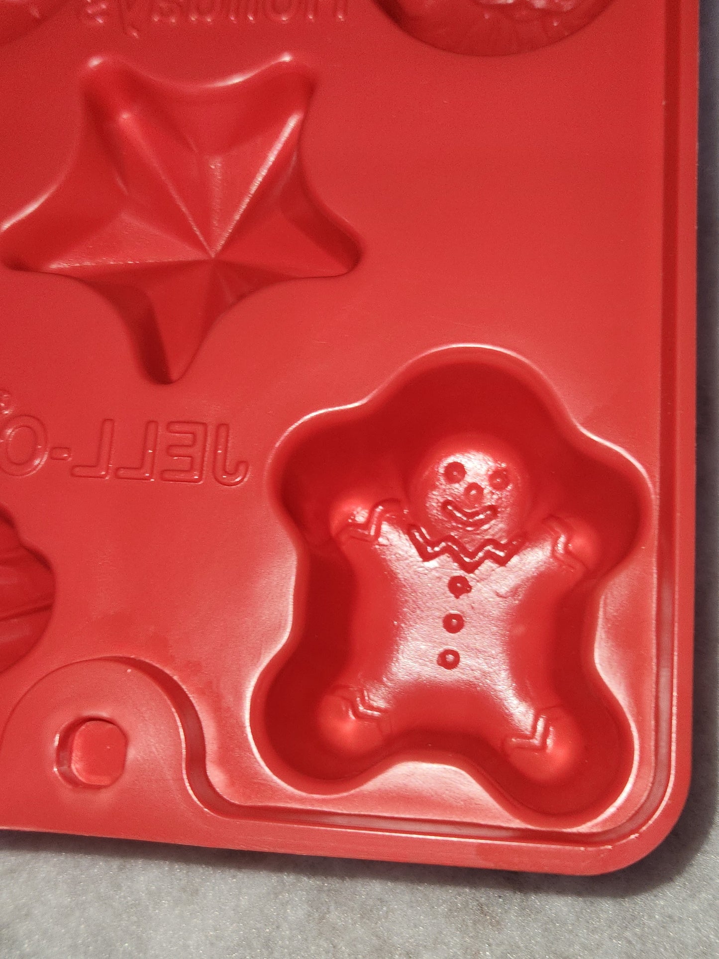 Vintage set of 2 Christmas Jello Mold Happy Holidays. Santa, snowman, tree, star, gingerbread man mold1