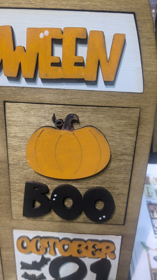 Interchangeable Flat tiered tray Halloween refill, no frame included.