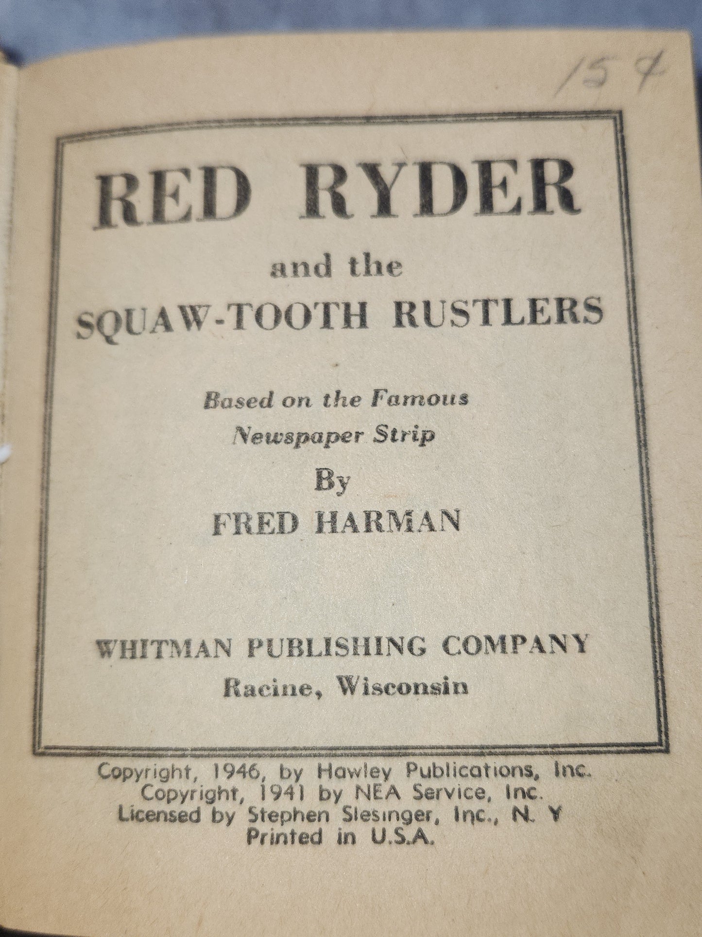 Vintage Big Little Book Better Little Book Red Ryder and the Squaw-Tooth Rustlers