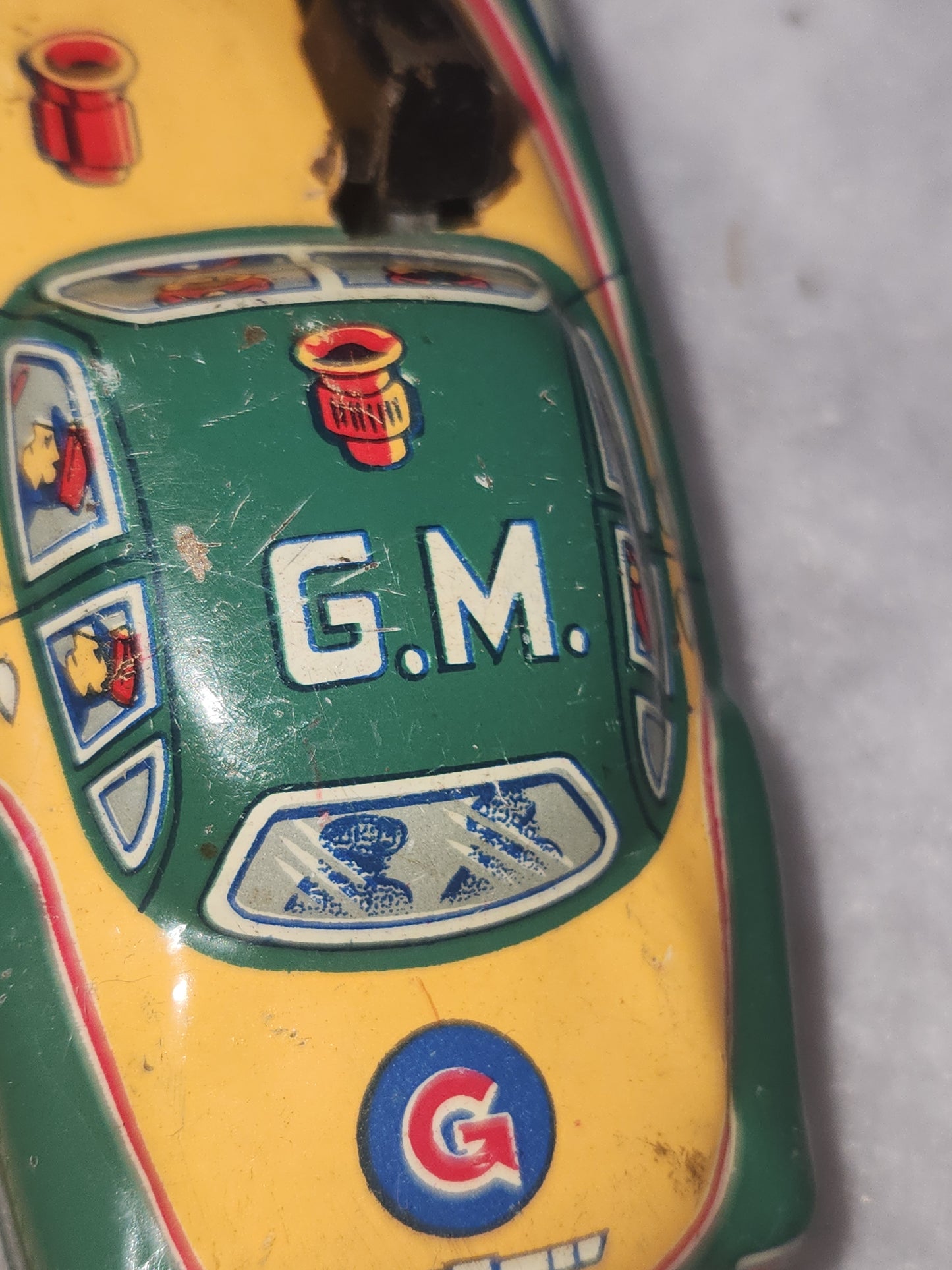 Vintage G-Men Gangster Tin Litho Toy Car Japan car6
