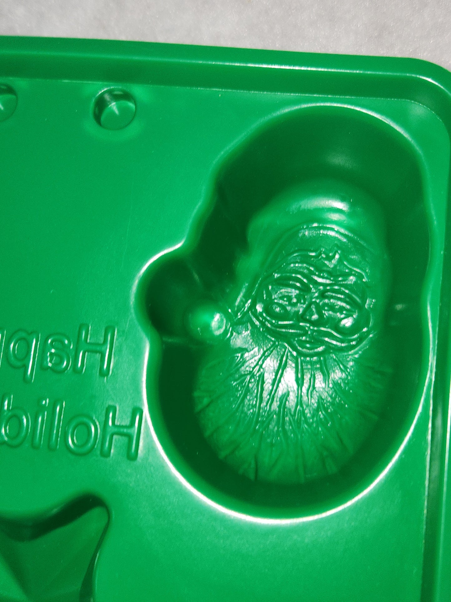 Vintage set of 2 Christmas Jello Mold Happy Holidays. Santa, snowman, tree, star, gingerbread man mold1