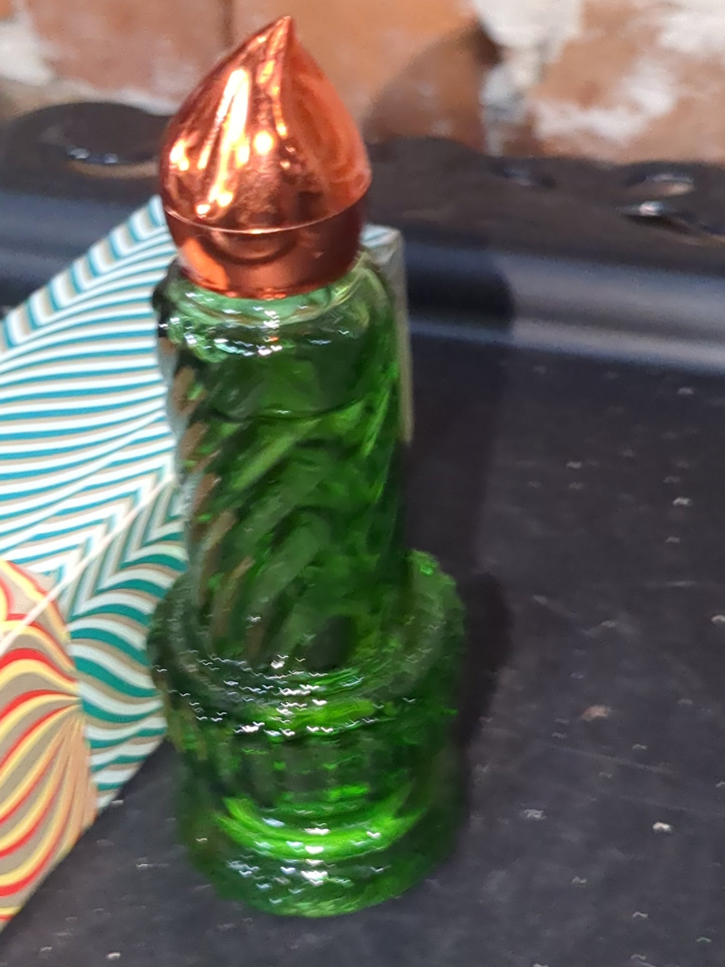 Vintage Avon glass Christmas candle Charisma cologne with Original Box empty av755