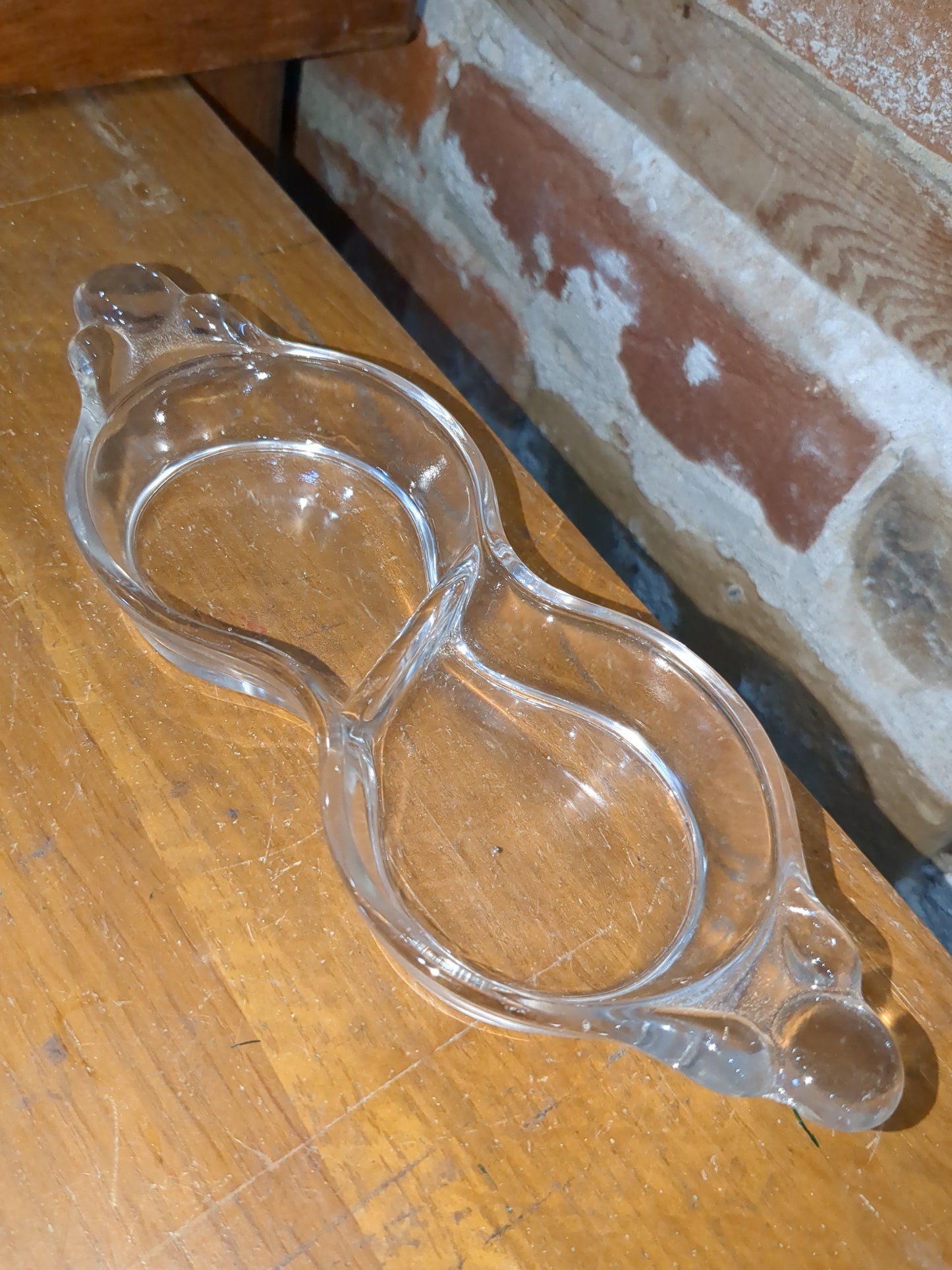 VINTAGE Glass Oval Divided Pickle Relish Dish Tidbit Tray ~ Unusual Design!