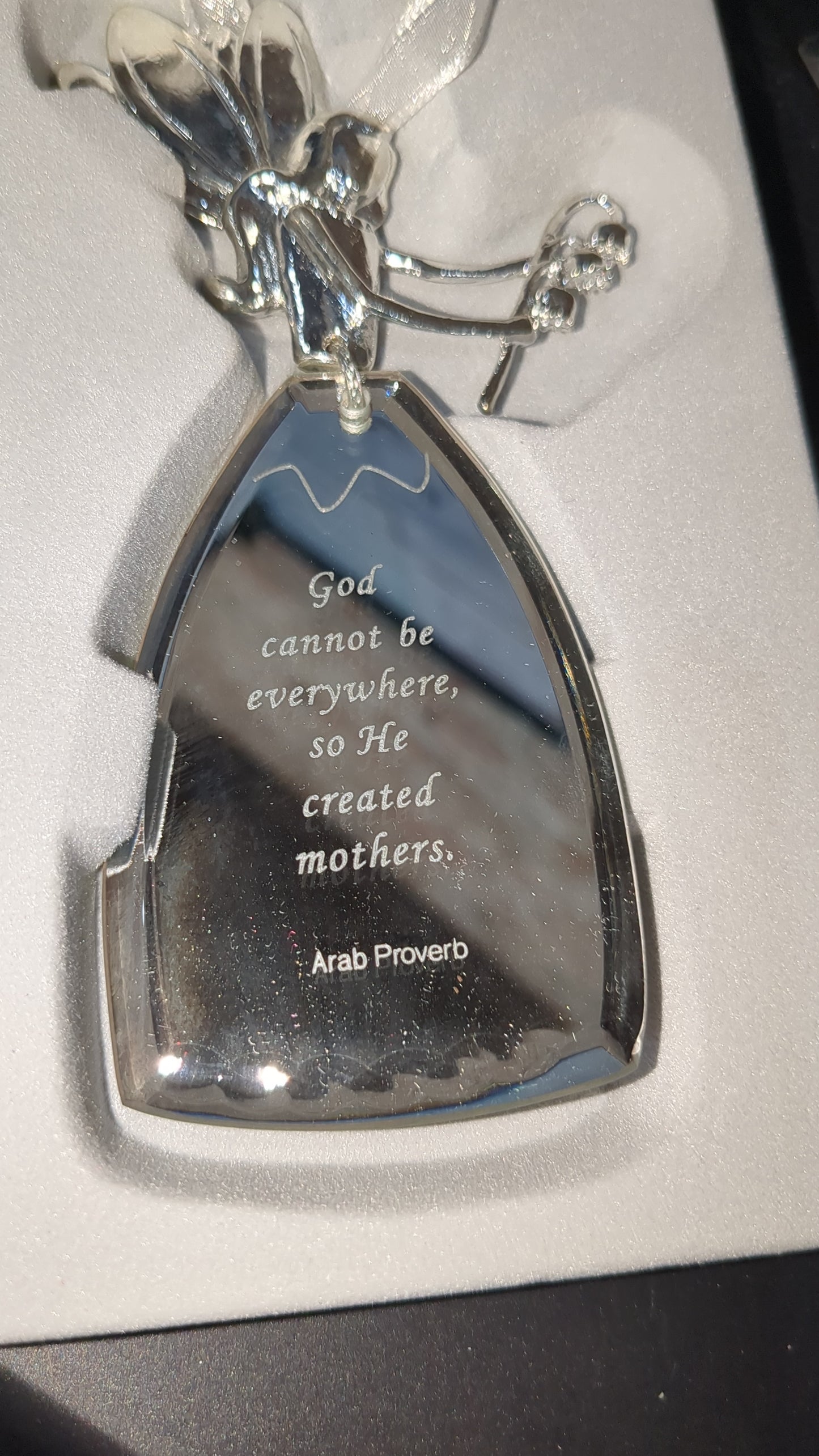 Angelic Reflection angel ornament "God cannot be everywhere, so He created mothers" ang66