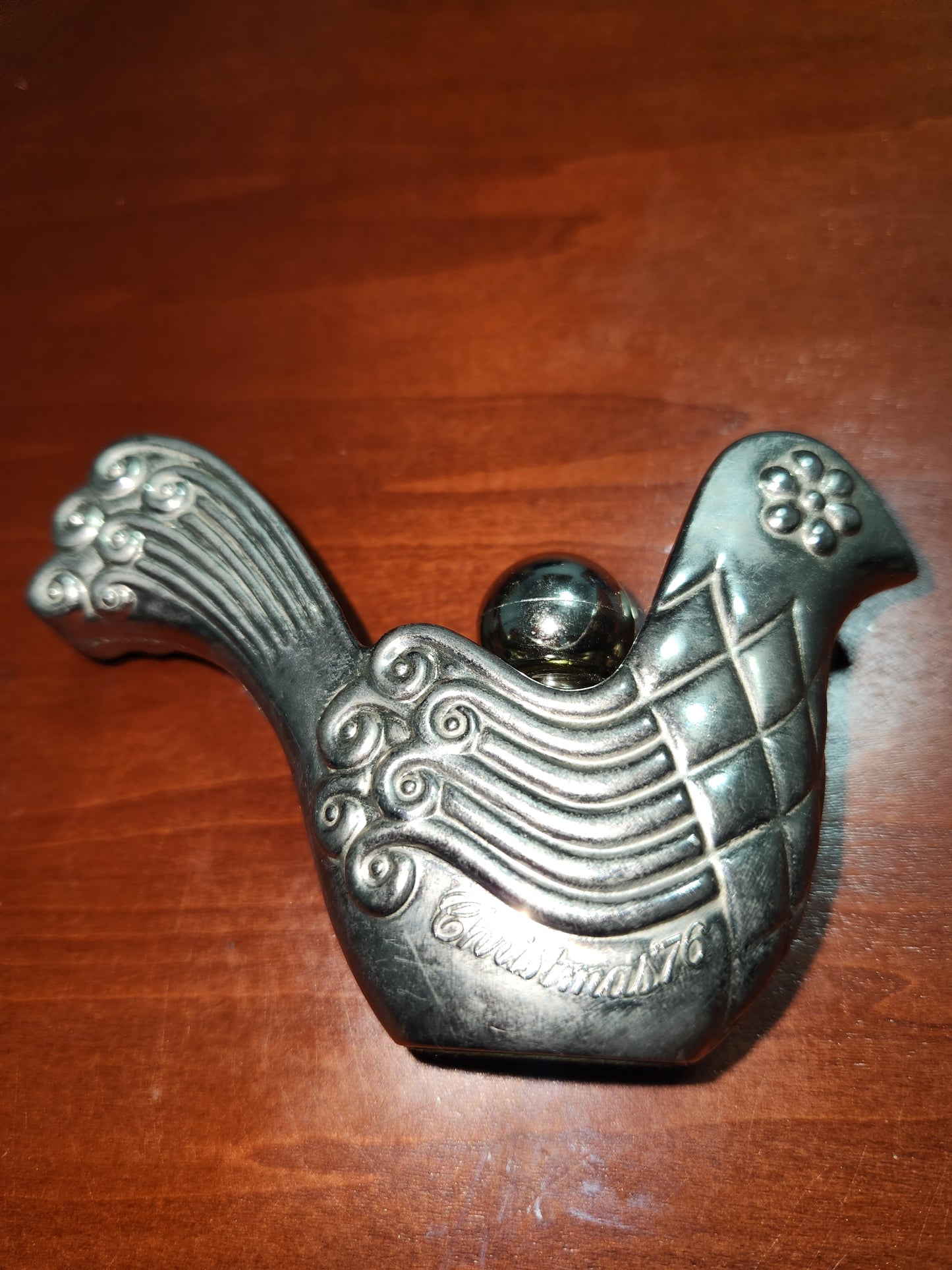 Vintage 1976 Avon Birds Of Paradise Cologne Silver Dove Ornament NOS av678