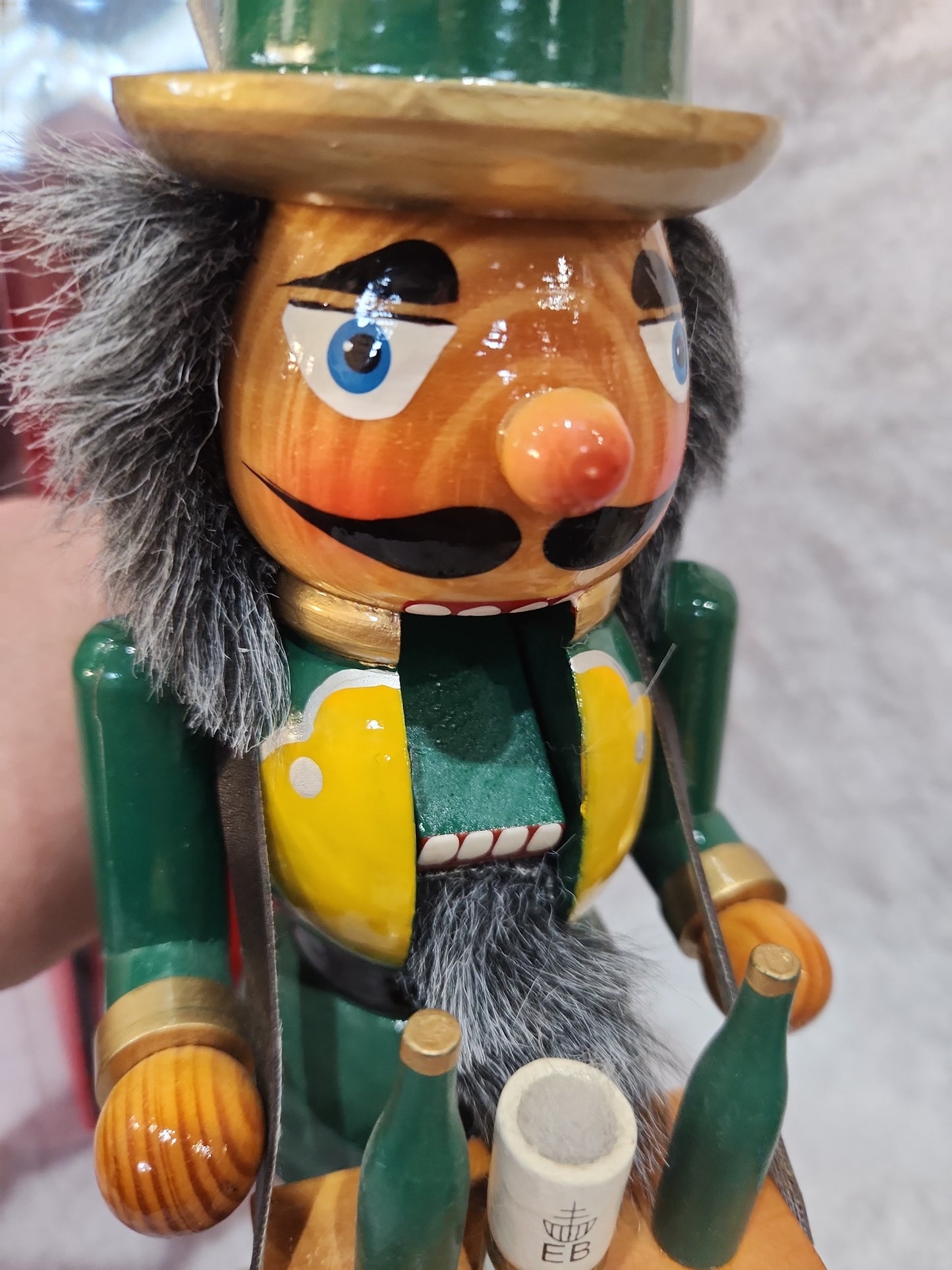 Vintage Kurt Adler Wood Nutcracker Octoberfest German Nutcracker with Serving Tray, Beer, mug, and Pretzels nut71