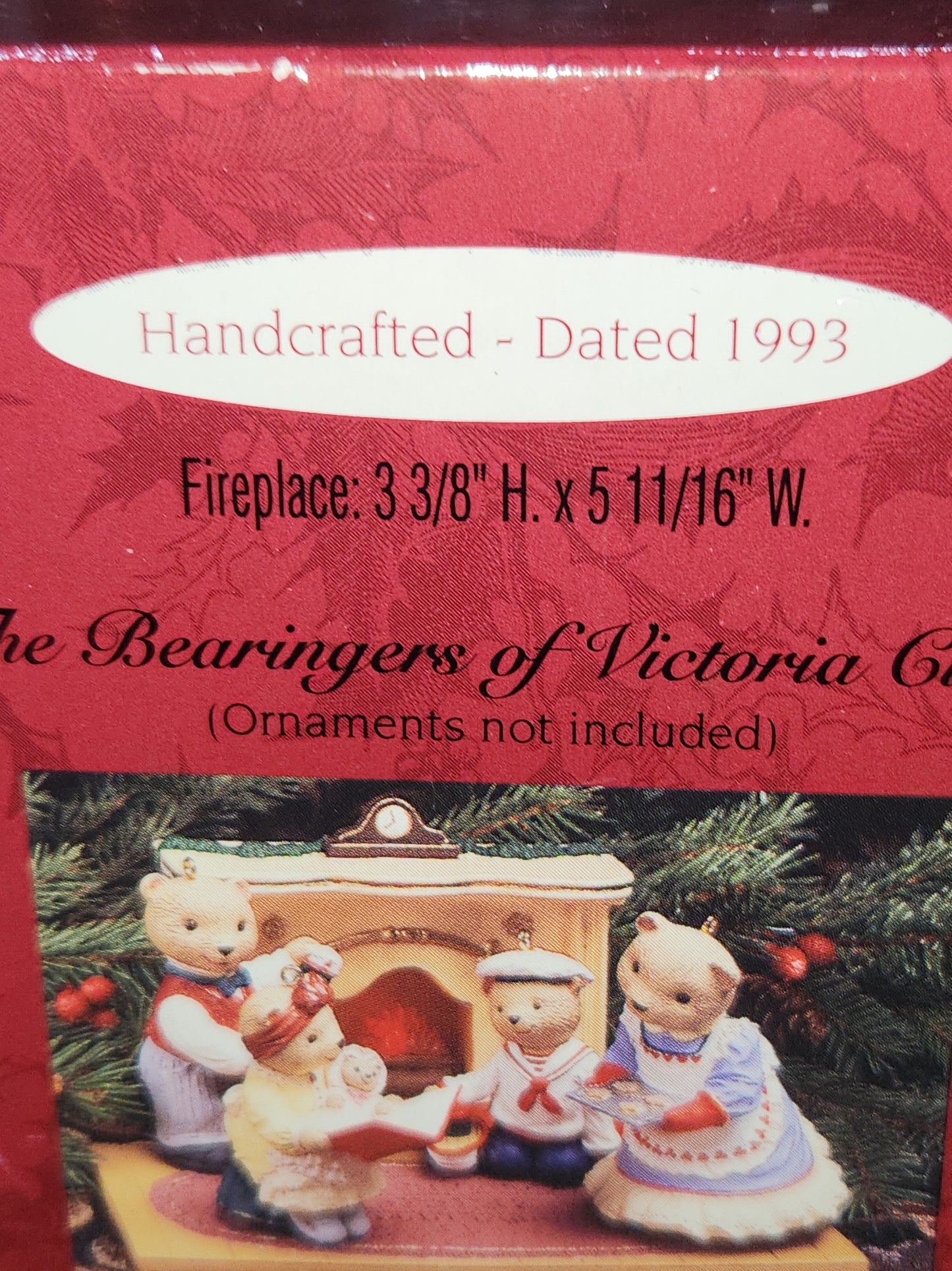 Vintage Hallmark Keepsake Ornament The Bearingers Fireplace 1993 ho1199