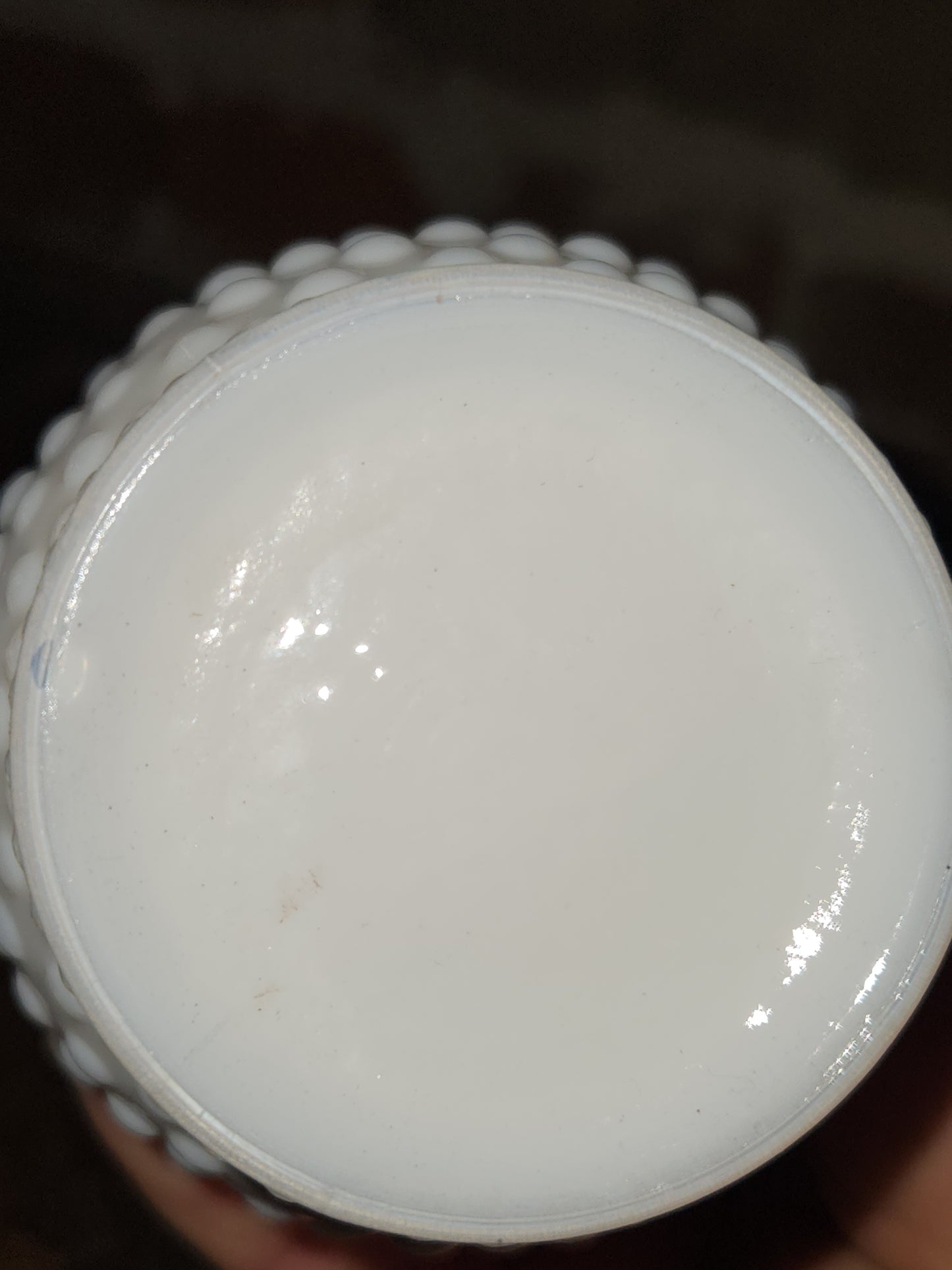 Fenton White Milk Glass Hobnail Minature Kerosene Lamp lamp1