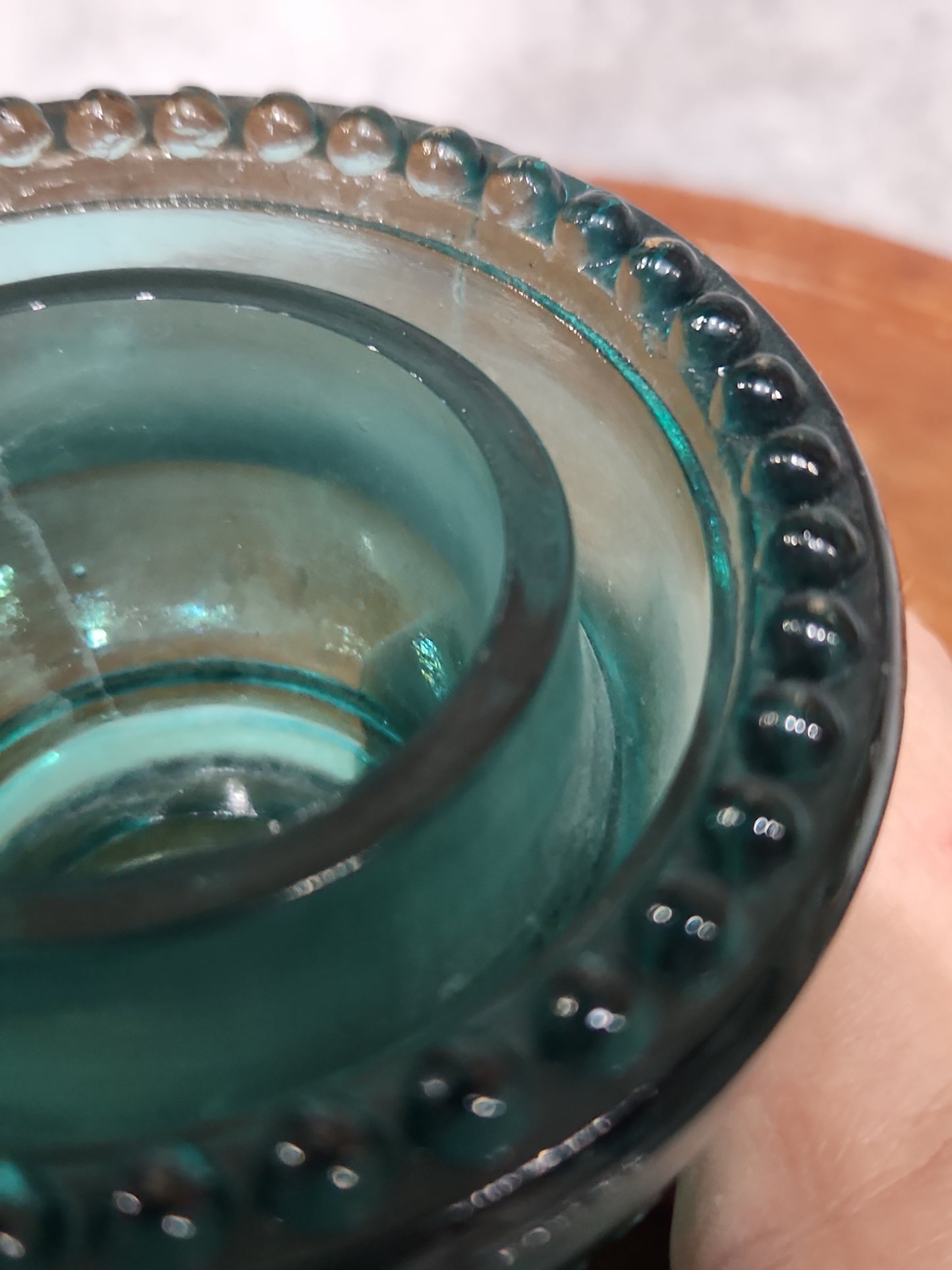 H6-42 vintage Hemingray number 42 teal green insulator