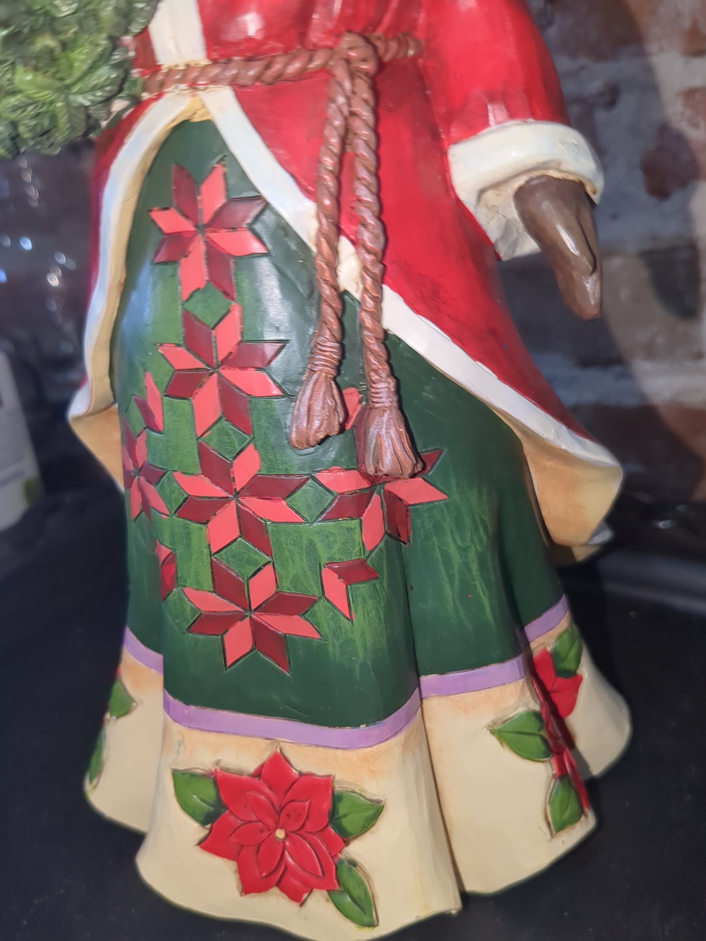 Jim Shore Heartwood Creek Flowering Festivity Santa, Poinsettia, Wreath S4046762r