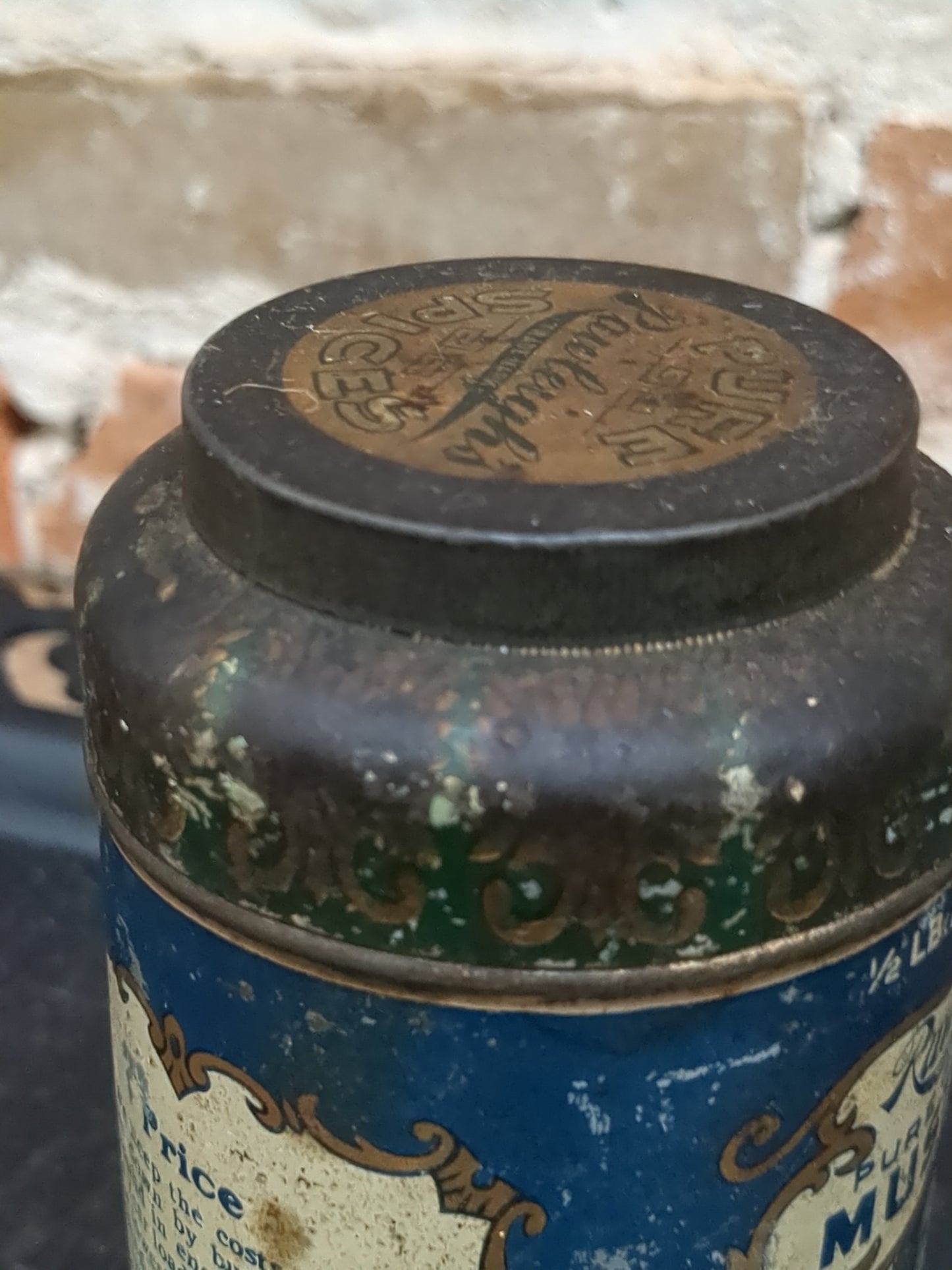 Antique vintage 1/2 lb Rawleigh's pure ground mustard tin561