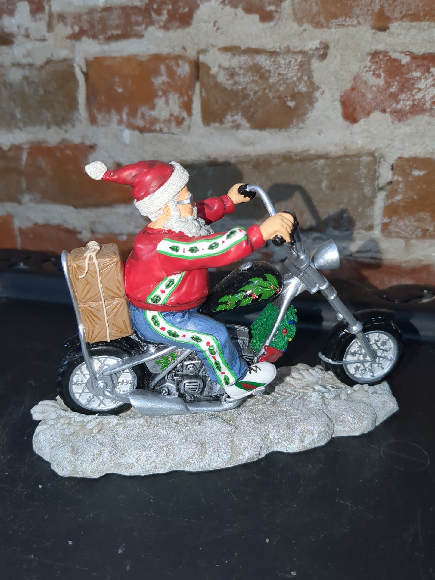 Christmas Limited Edition Rebel Without A Claus motorcycle Figurine "Revved Up for Christmas" by Hamilton r12