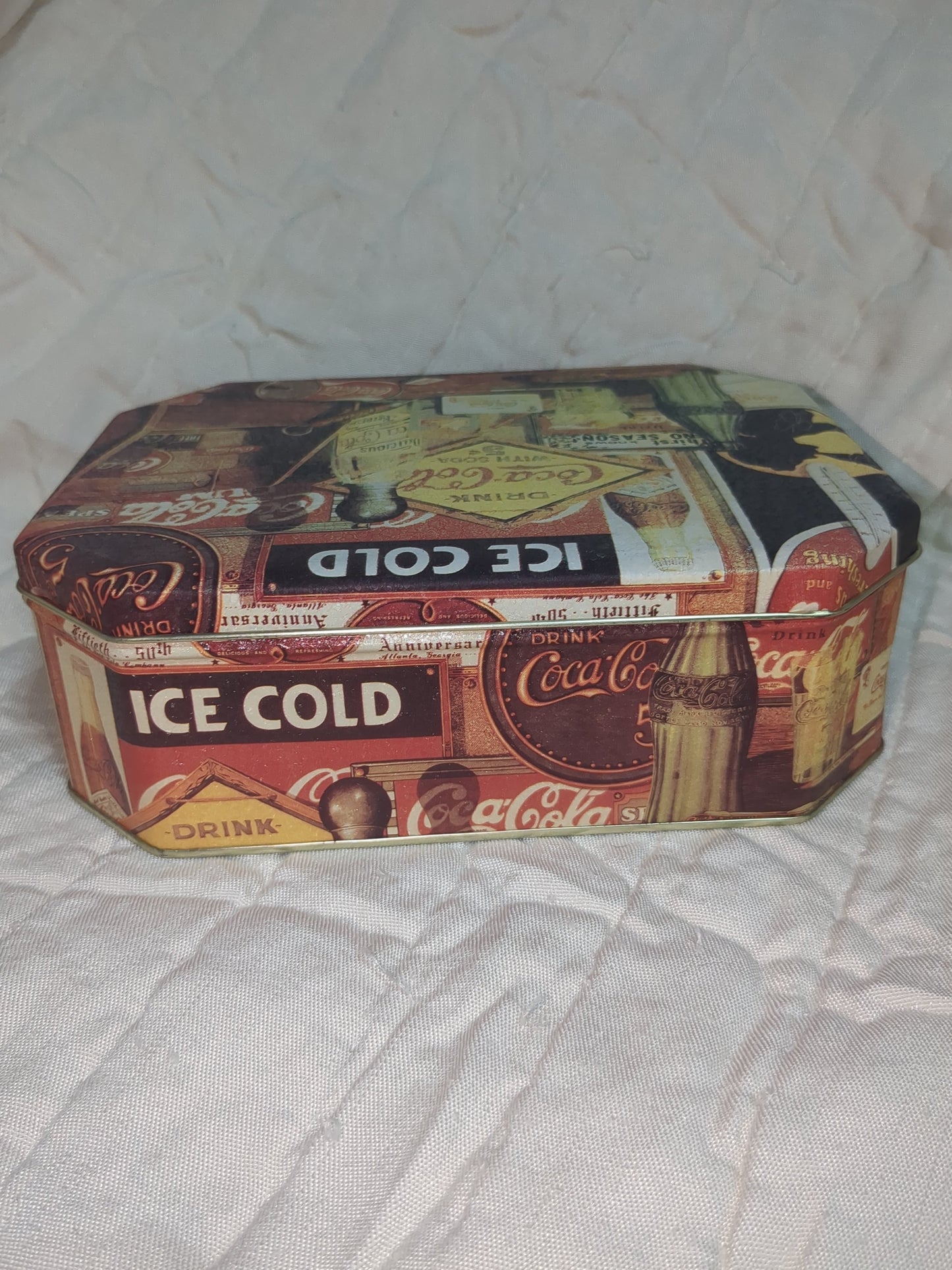 Vintage 1990 Coca-Cola Coke Tin designed by Artist Sandra Ethridge Porter Coke through the Years. Tin Collectible cct9