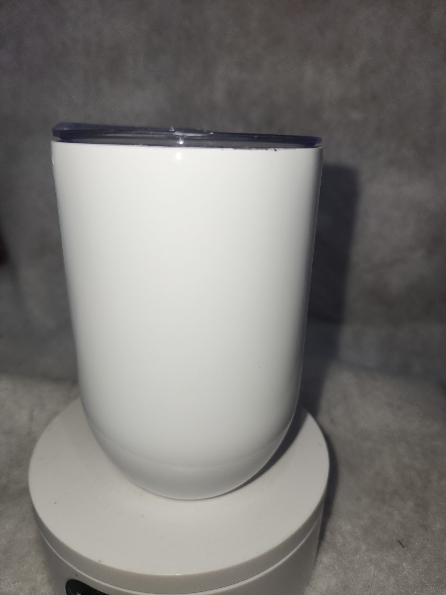 12 Oz stainless steel wine tumbler. It says life begins after wine wt3