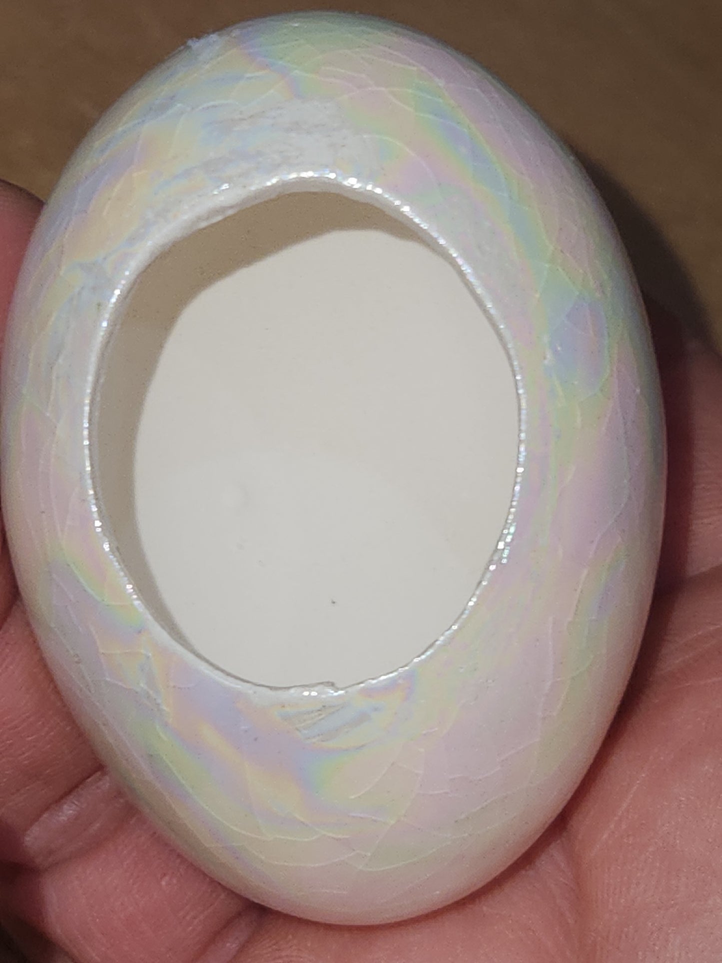 Vintage Porcelain Egg with 3D Butterfly, Flowers and Leaves Gold Accents. Eg6