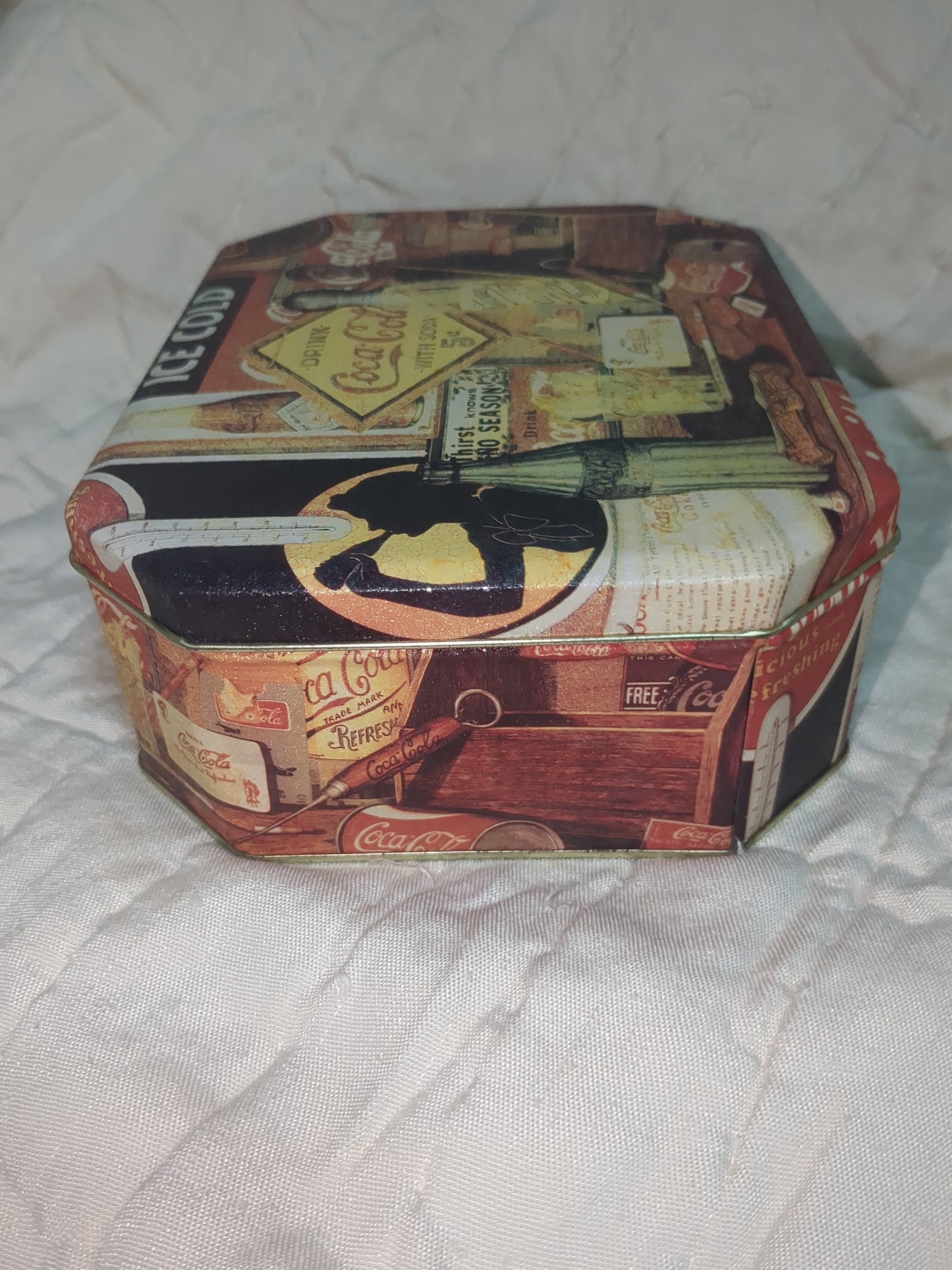 Vintage 1990 Coca-Cola Coke Tin designed by Artist Sandra Ethridge Porter Coke through the Years. Tin Collectible cct9