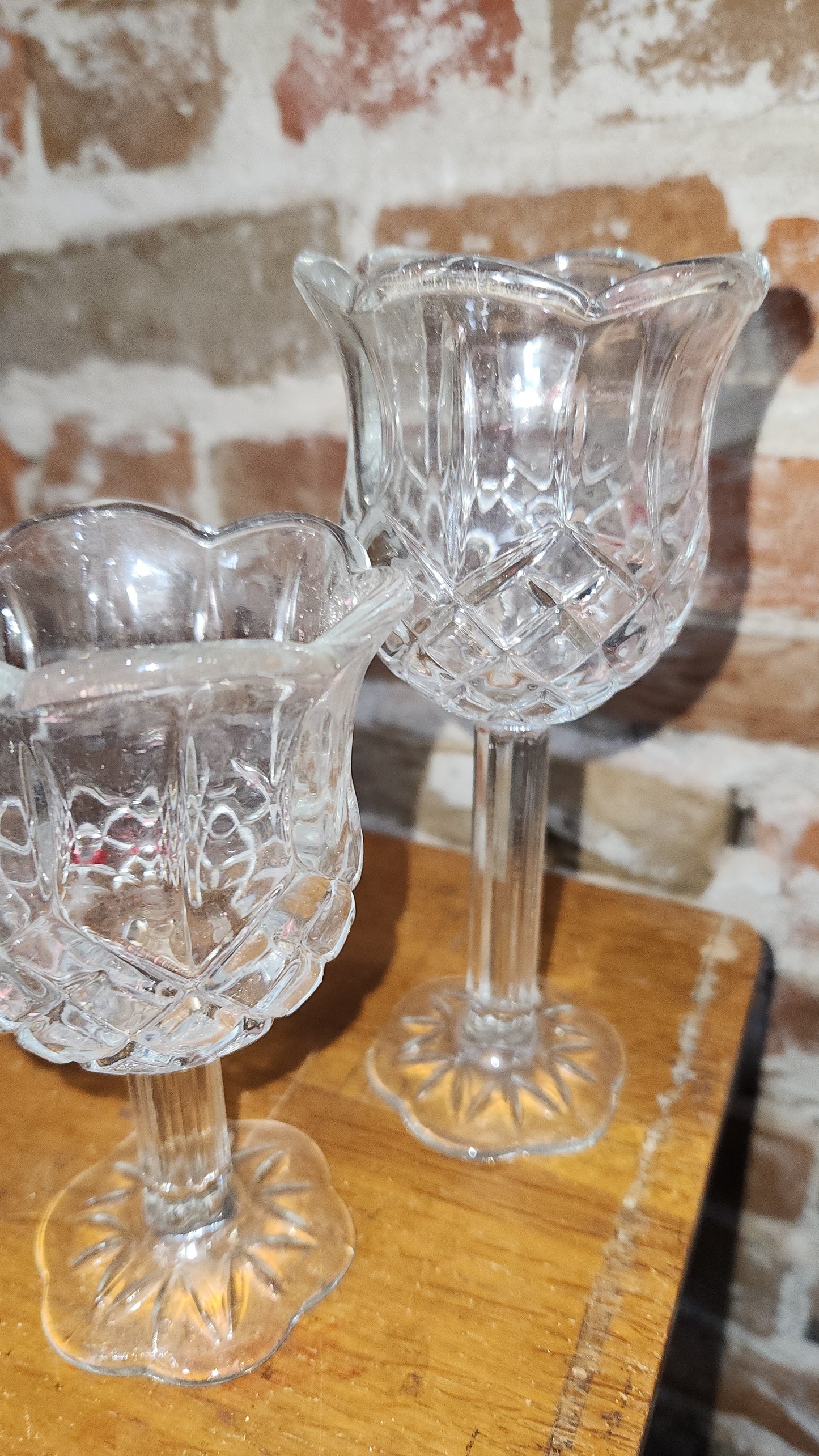 Vintage Home Interior Gifts set of 3 cut glass candleholders hi5