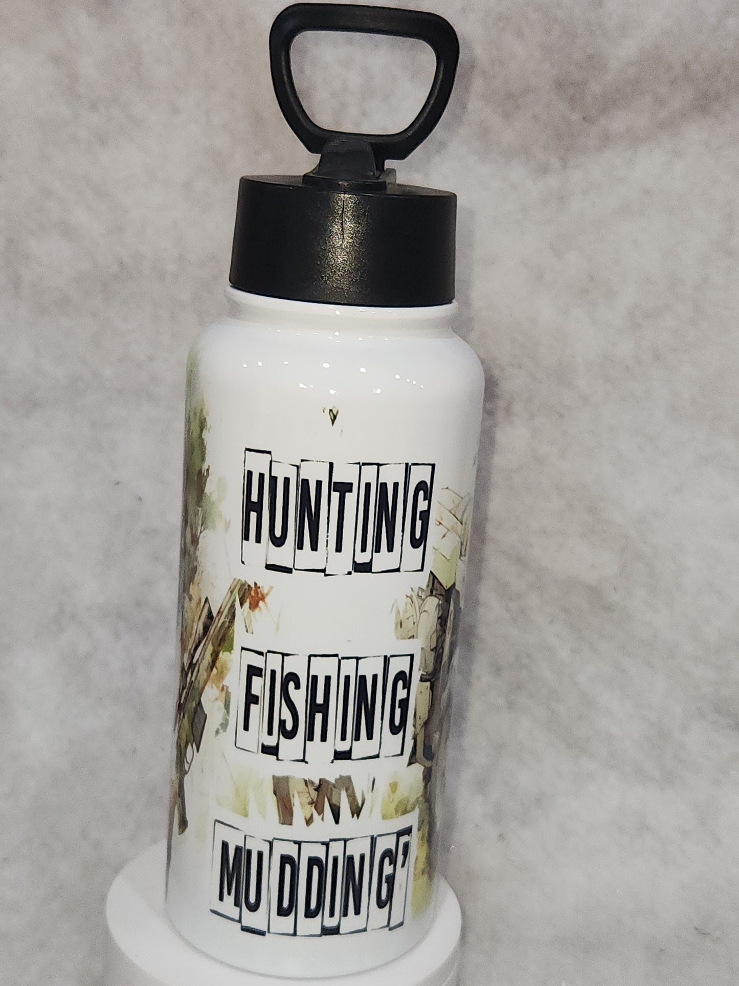 32 oz stainless steel insulated water bottle Tumbler Hunting Fishing Mudding t32h