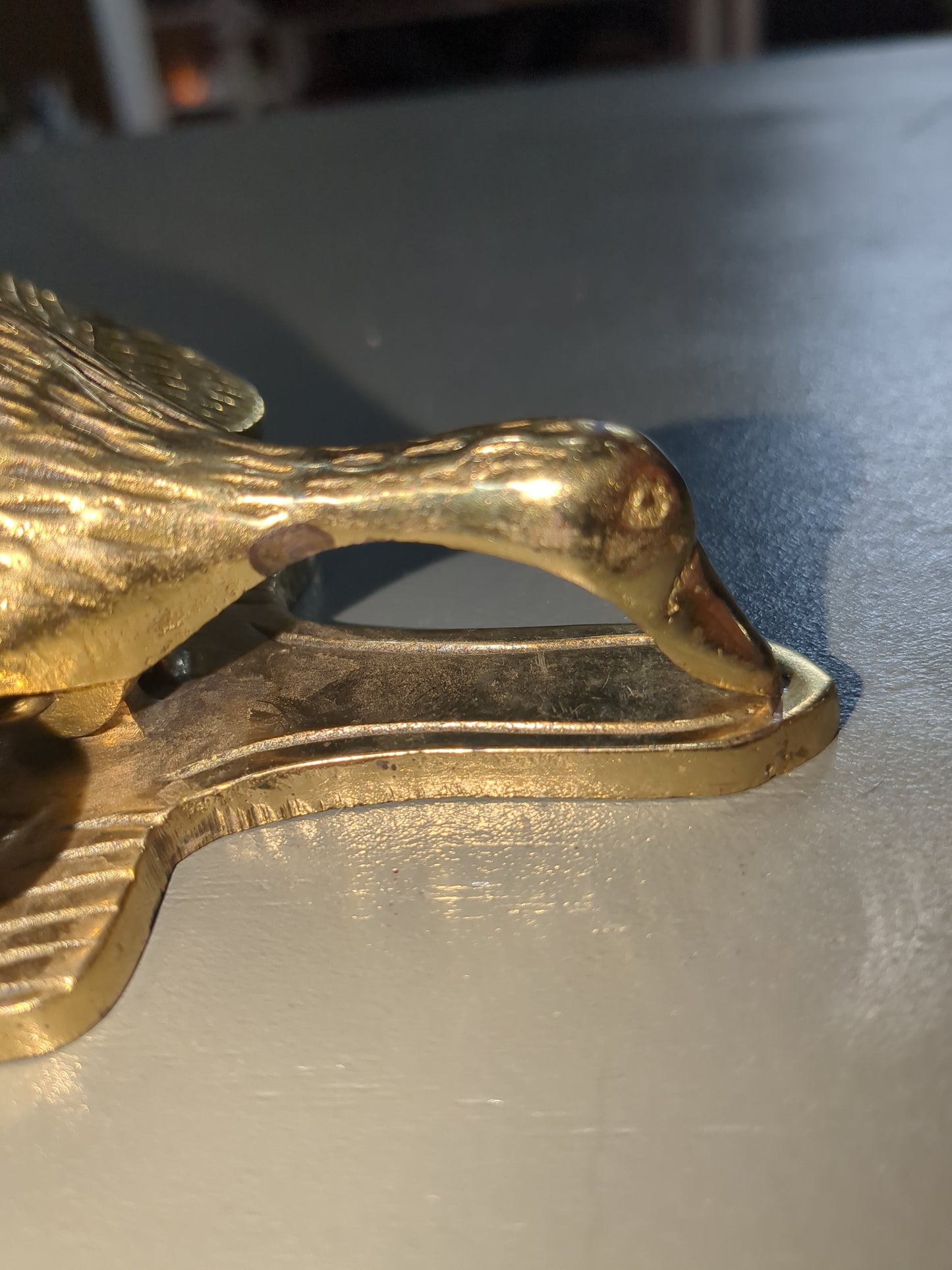 Vintage Virginia Metalcrafters Brass Goose Duck Paper Weight Clip Letter Holder br11