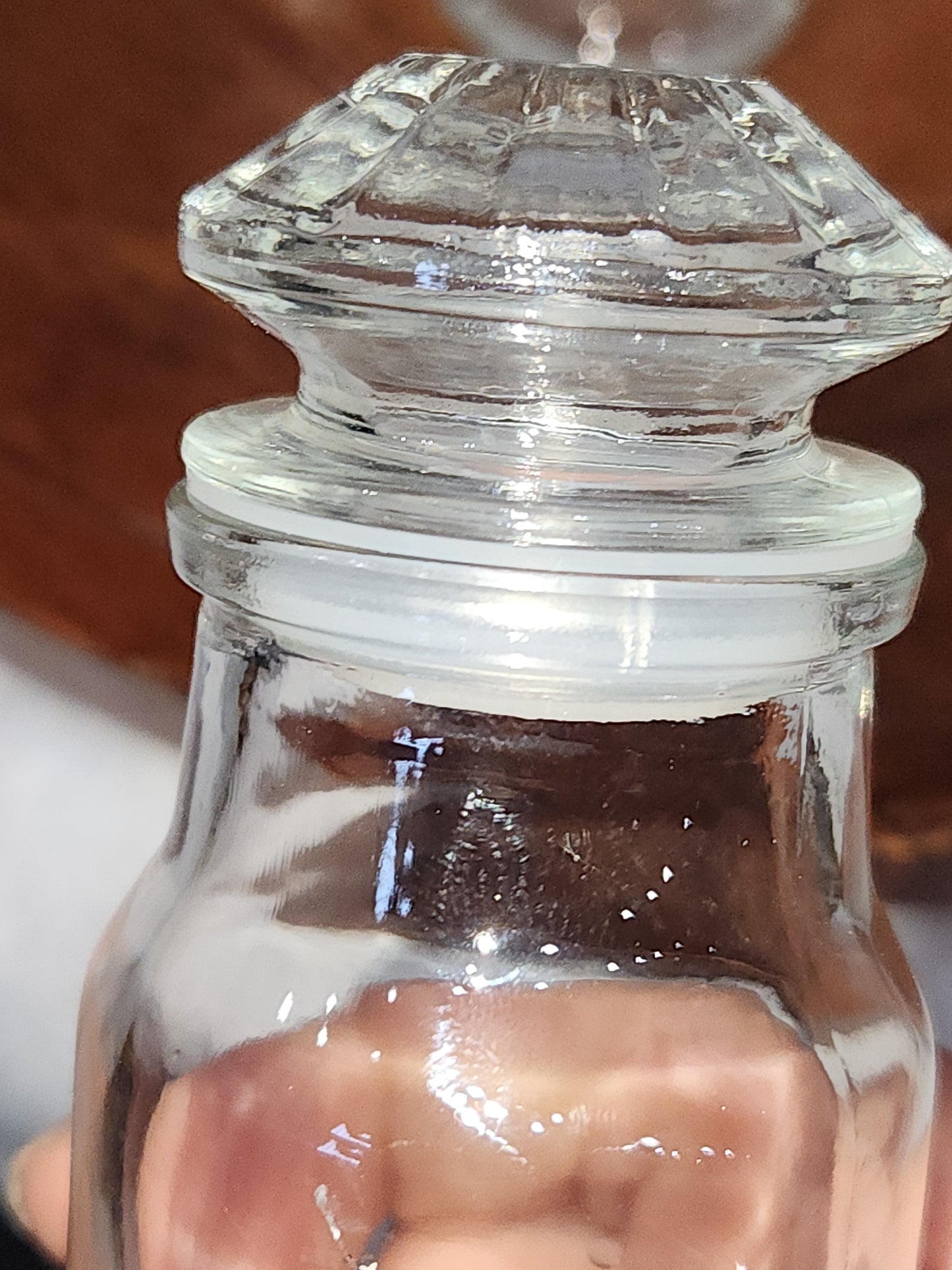 Vintage Apothecary Bottles Clear Cut Glass set of 9 sp90
