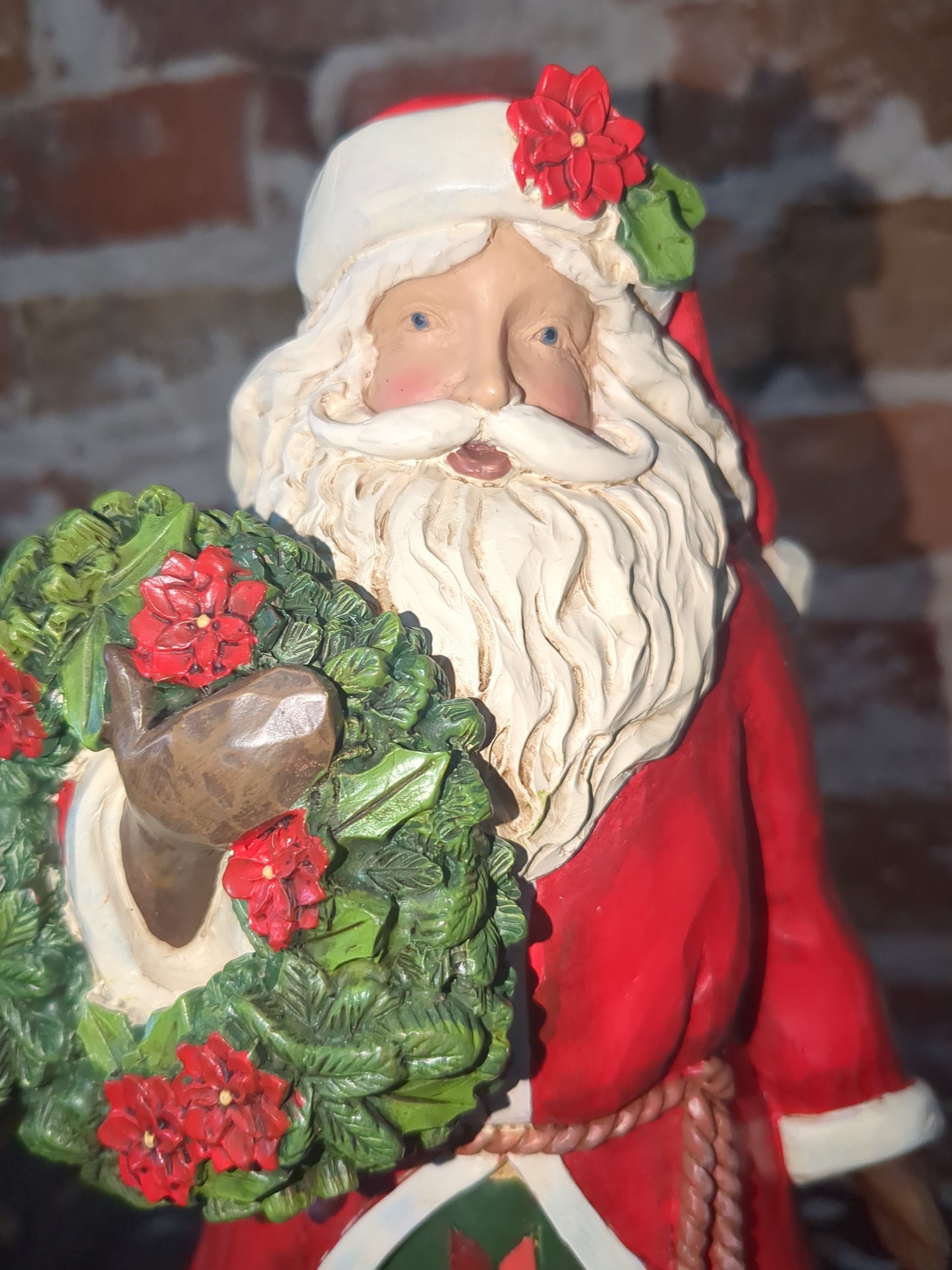 Jim Shore Heartwood Creek Flowering Festivity Santa, Poinsettia, Wreath S4046762r