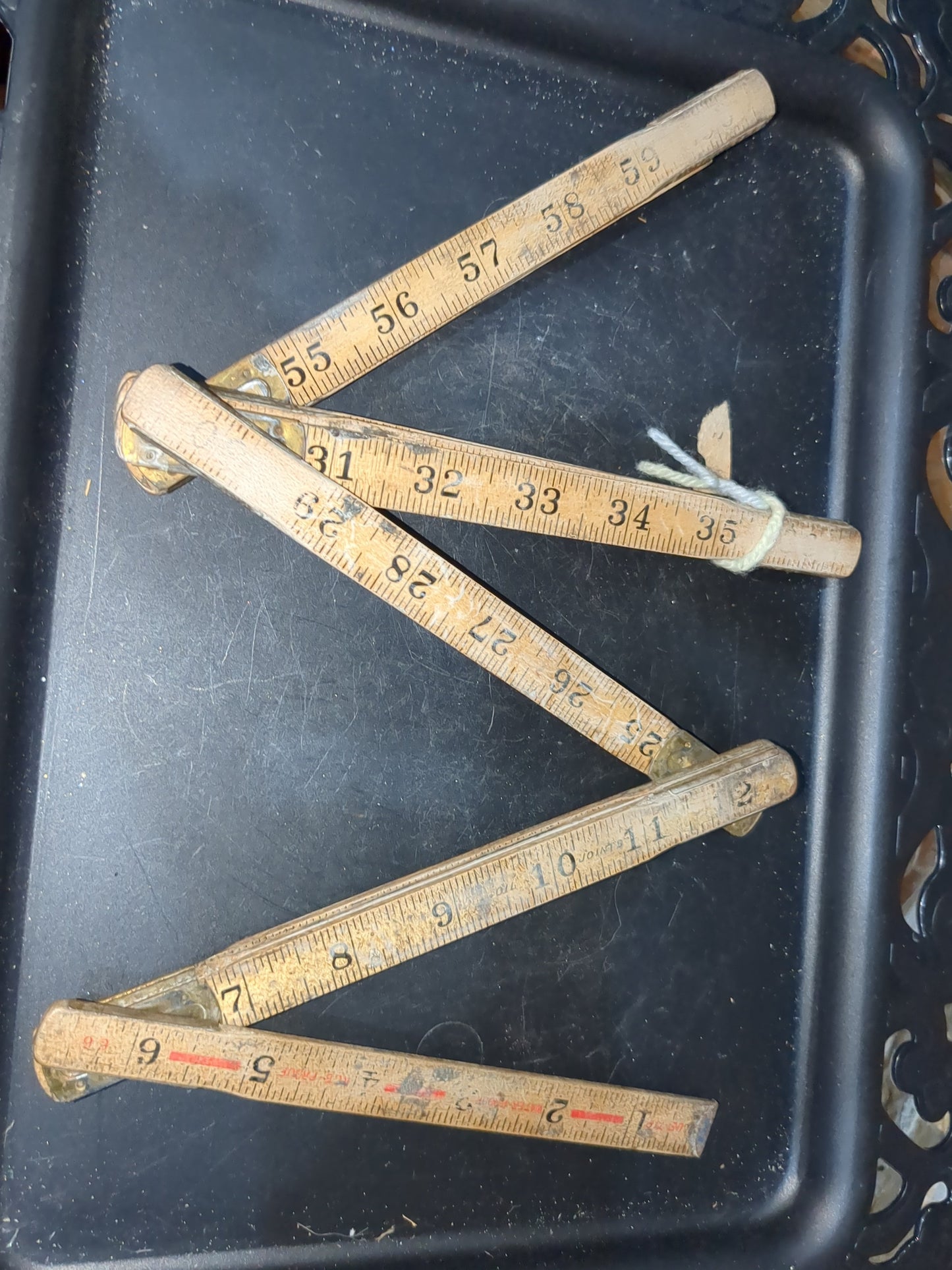 Vintage wooden folding ruler wr2