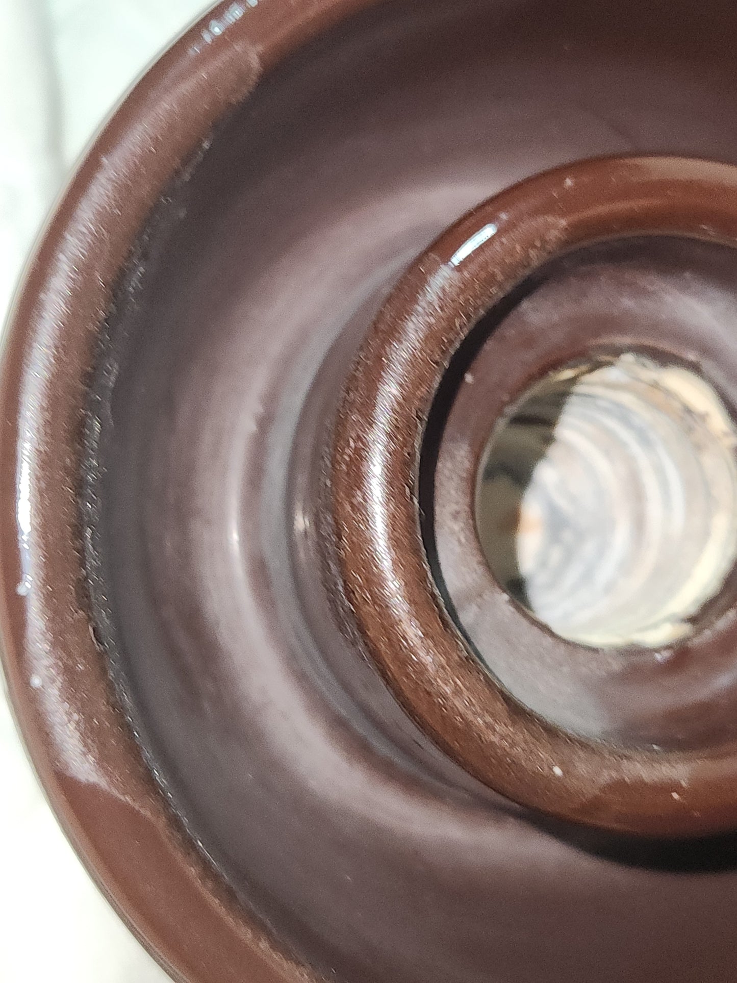 Vintage Victor Insulators Inc. Large Brown Drip Glaze High Voltage Ceramic Insulator insv1