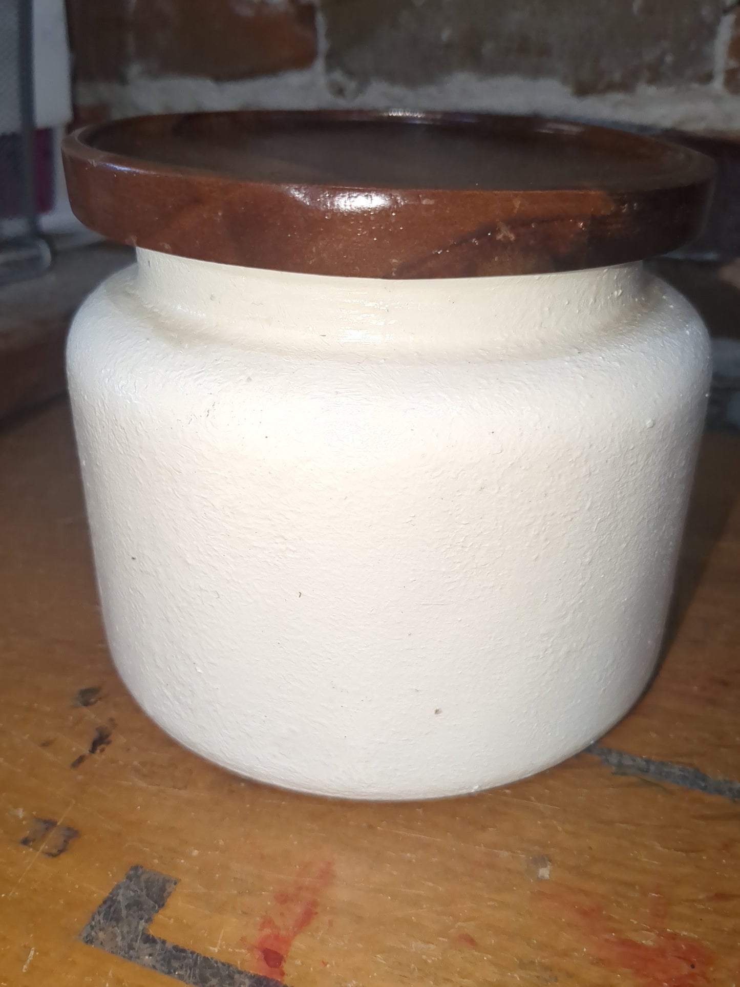 Upcycled glass jar with wooden lid