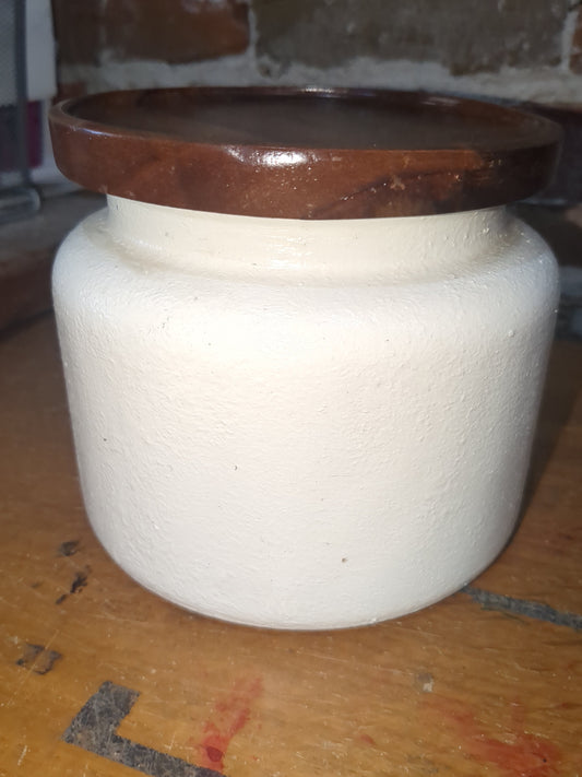 Upcycled glass jar with wooden lid