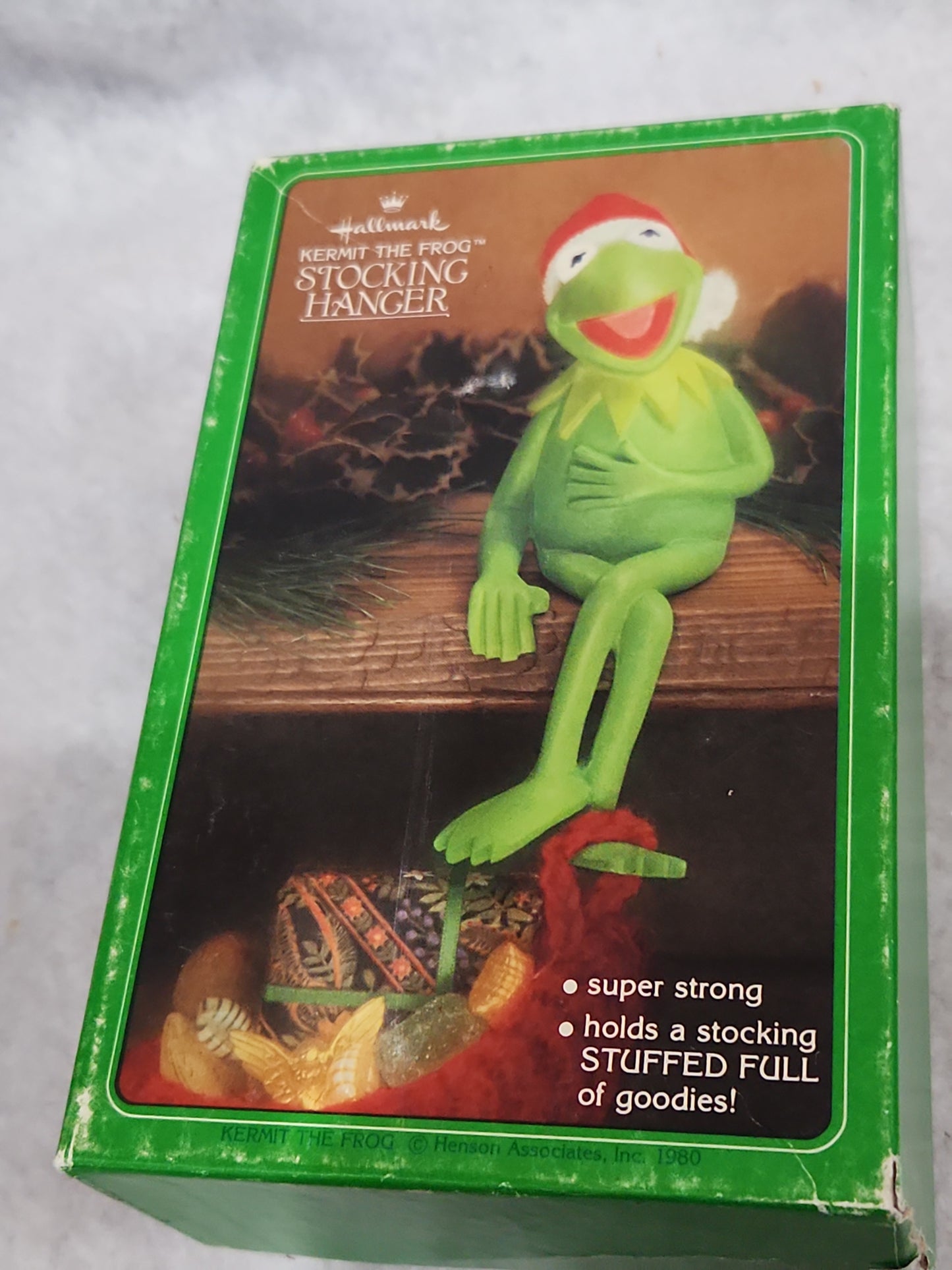 Vintage Hallmark Christmas Stocking Hanger Holder Kermit the Frog 1980 Muppets sh238
