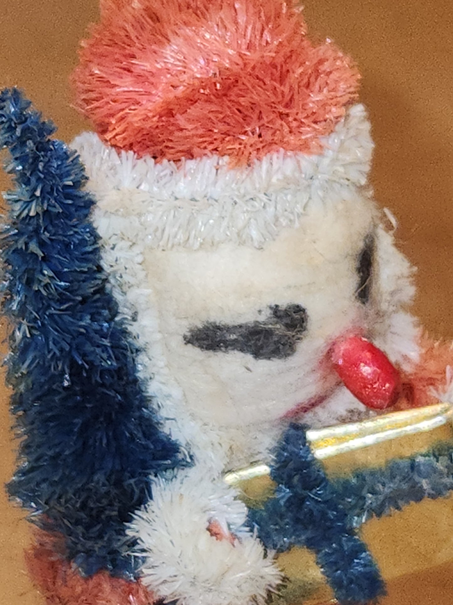 Vintage Spun Cotton Chinelle Santa Ornament Japan