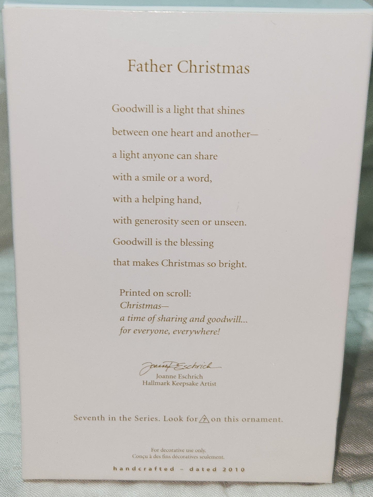 Hallmark Keepsake Ornament 2010 Father Christmas 7th in series