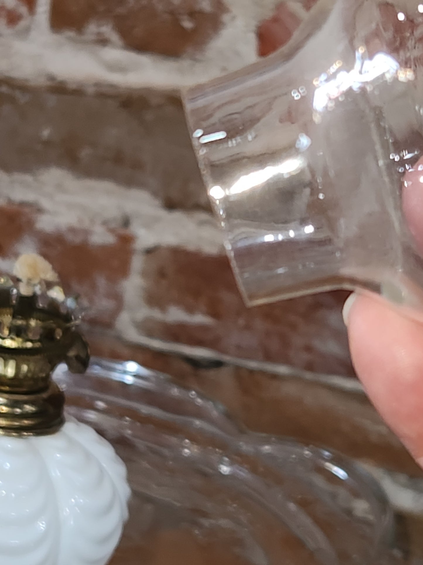 Vintage Milk Glass Swag or Drape Design Miniature Oil Lamp lamp7
