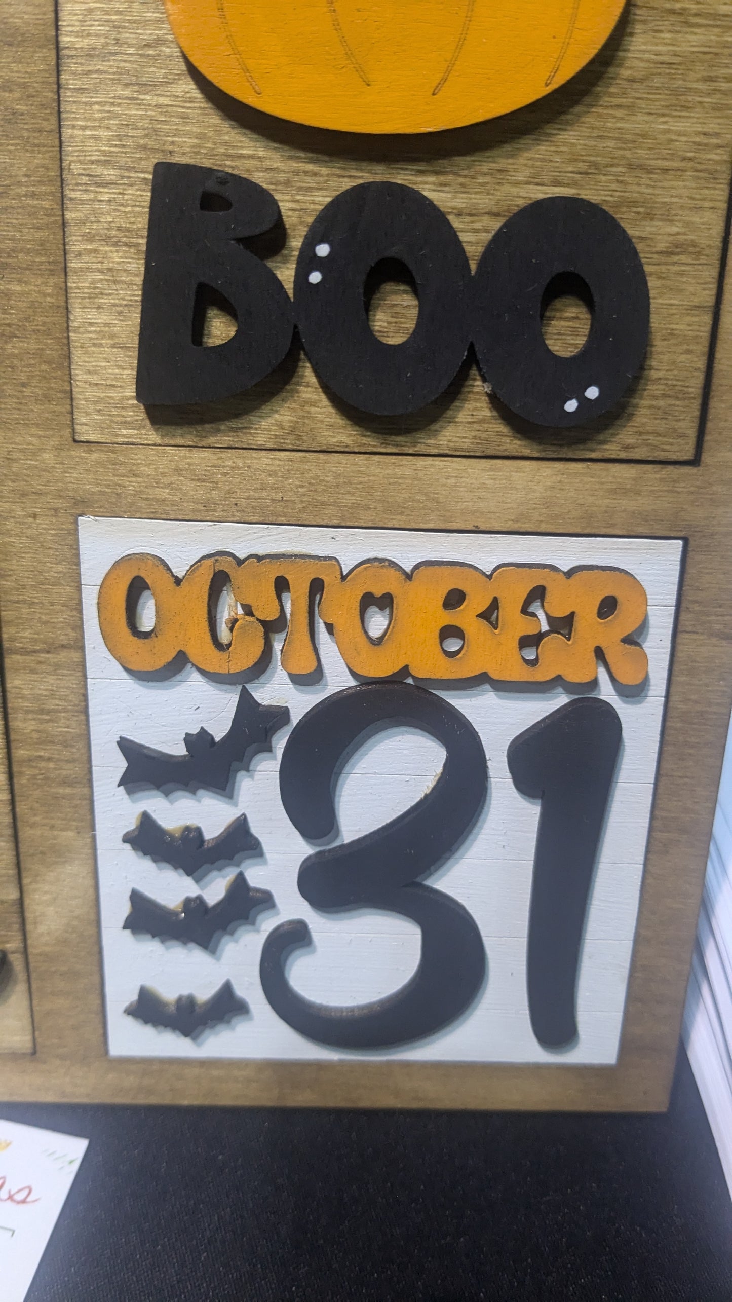 Interchangeable Flat tiered tray Halloween refill, no frame included.