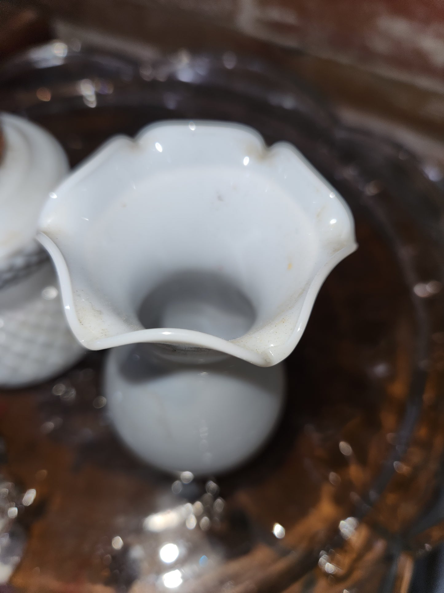 vintage miniature milk glass oil lamp lamp2