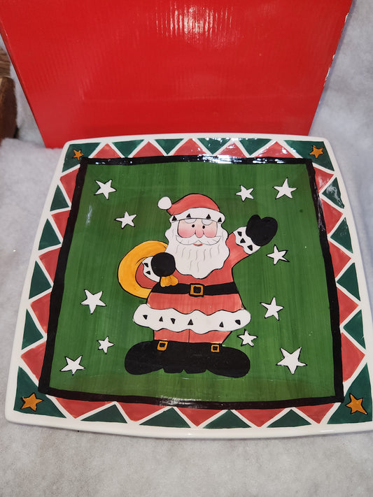 International Silver Company Square Santa Plate 10 1/4" pla99