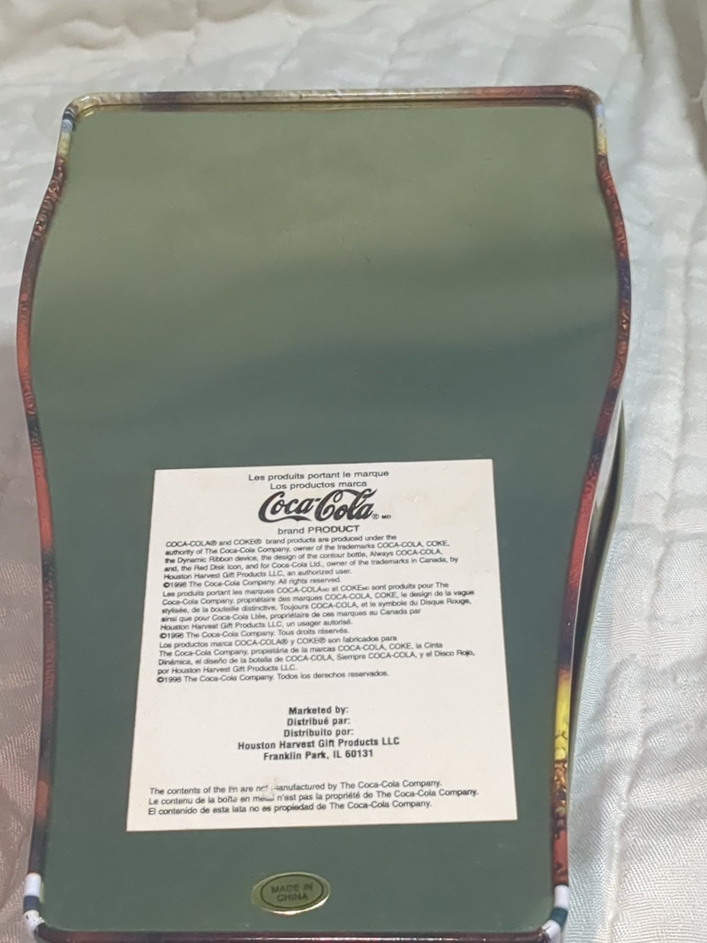 1998 Coca-Cola Coke Glass Shaped Tin cct2