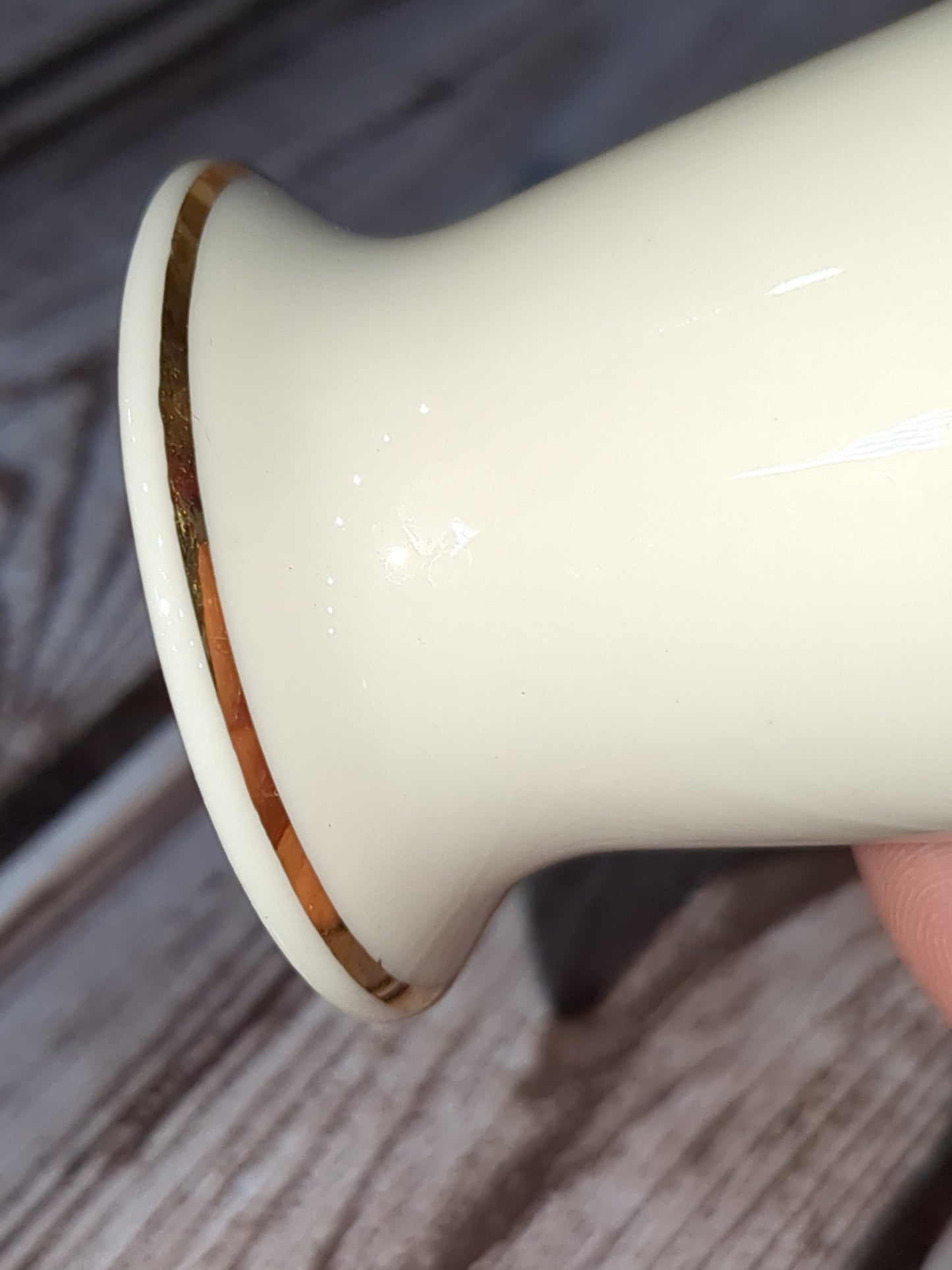Vintage Lenox Rose Blossom Bud Vase Ivory Porcelain 24k Gold Trim 6" Tall lbv