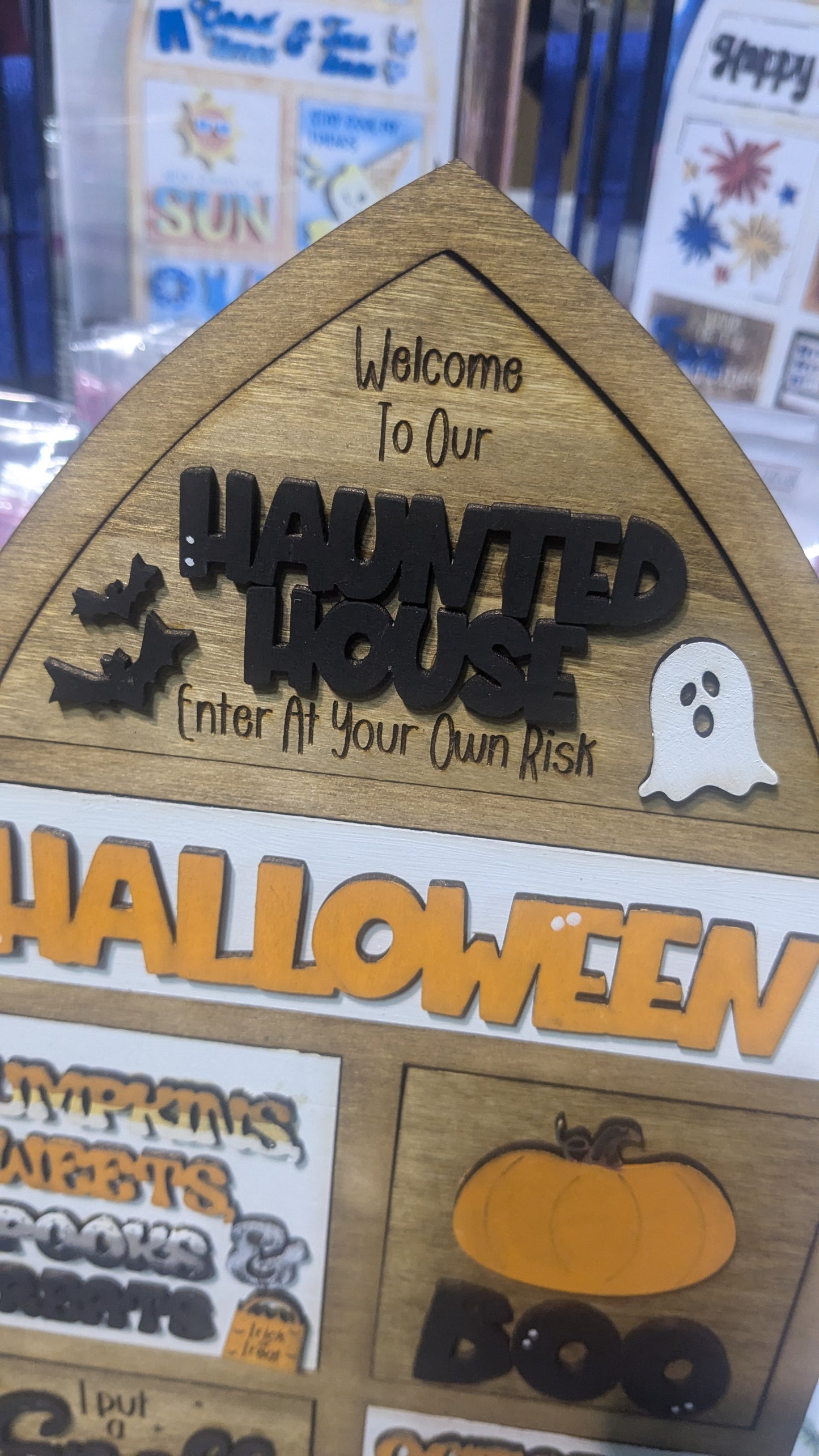 Interchangeable Flat tiered tray Halloween refill, no frame included.