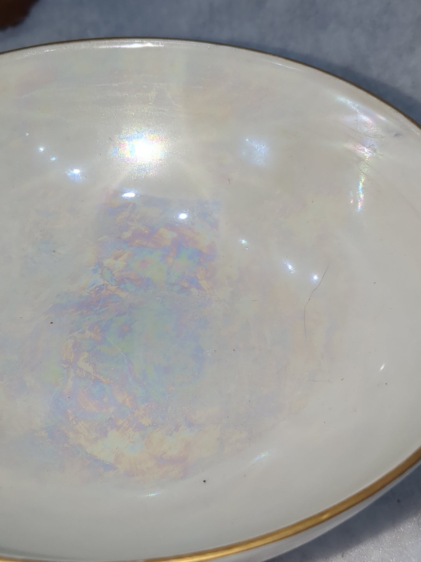 Antique Royal Rudolstadt Prussia iridescent gold trimmed gold butterfly gold footed bowl bwl54