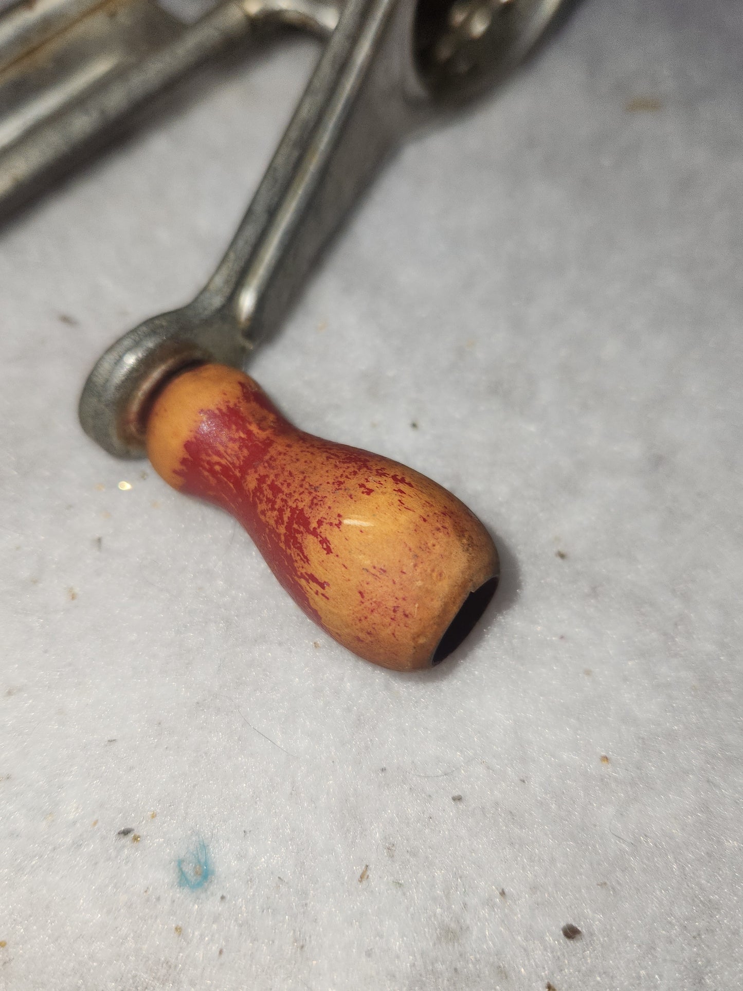 Vintage Mouli Cheese Grater Grinder With Wood small amount of Red Handle Made in France kit61