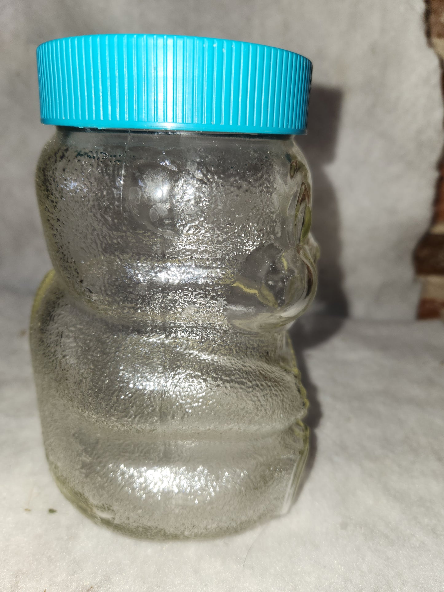 Vintage 1990 Skippy Peanut Butter- Beaver Glass Jar Bank- 100th Anniversary turquoise lid skj1
