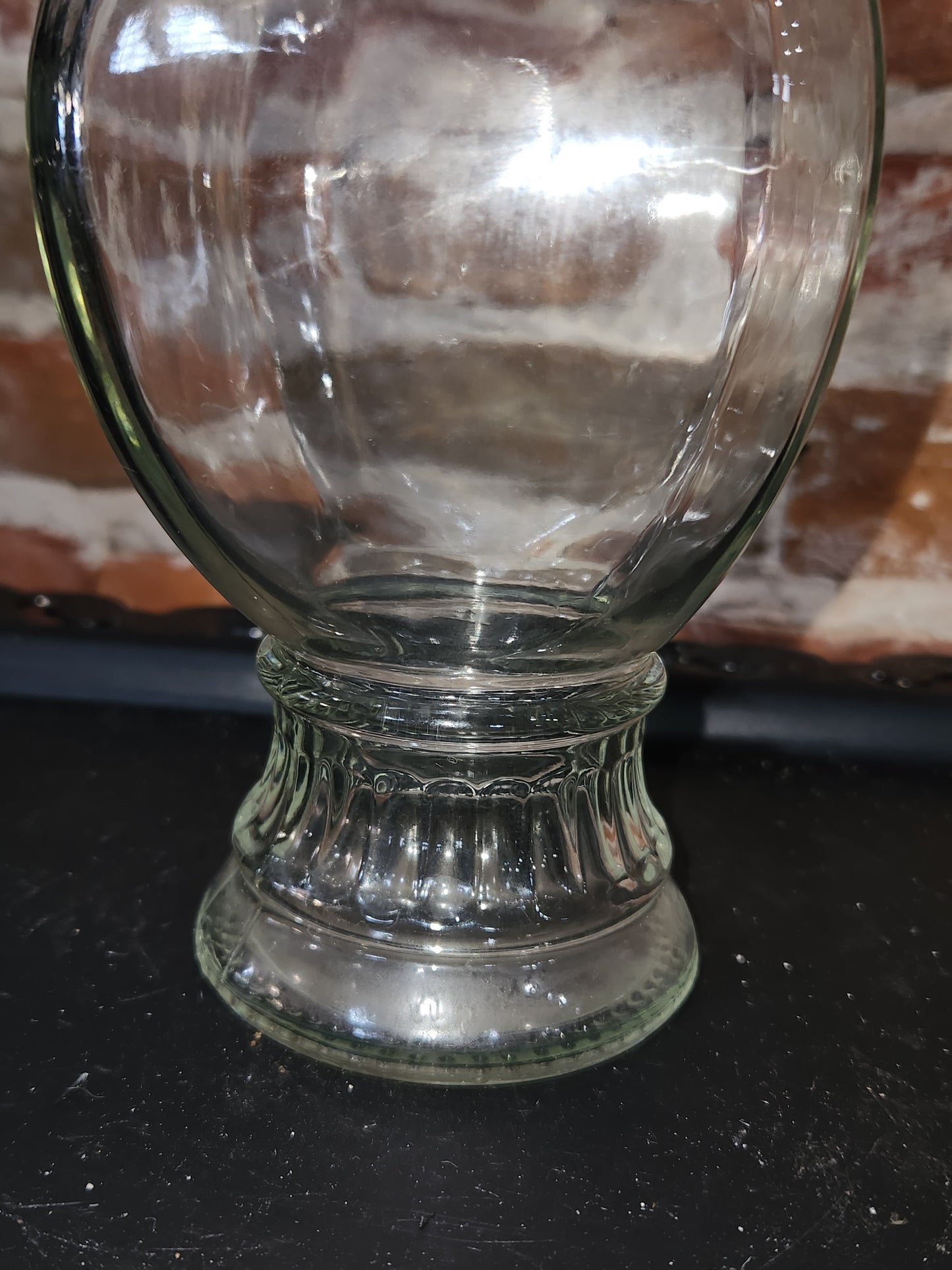 Antique Footed Hourglass Candy Jar Clear Glass Apothecary Style 9.25” H. Jar7